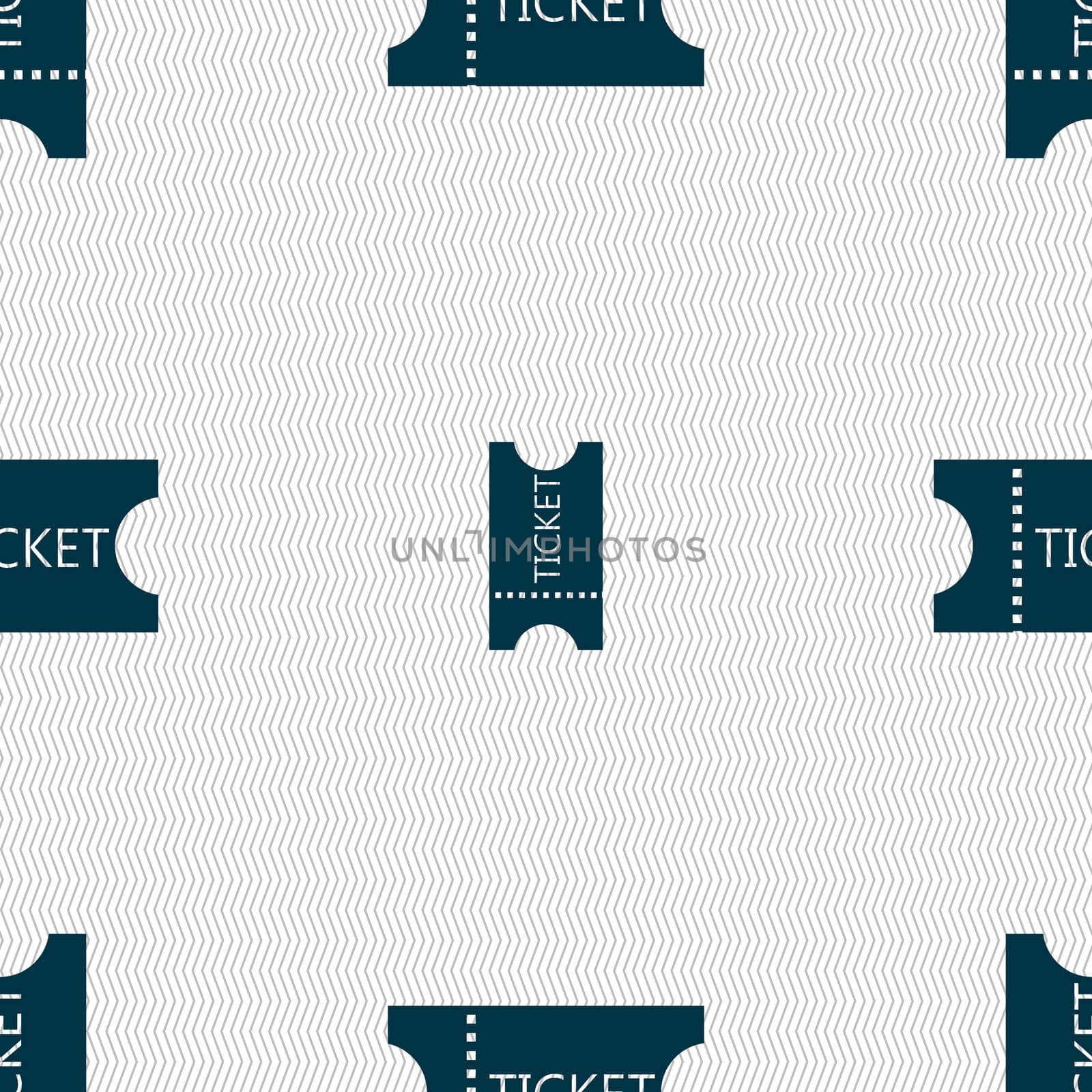 ticket icon sign. Seamless abstract background with geometric shapes. illustration