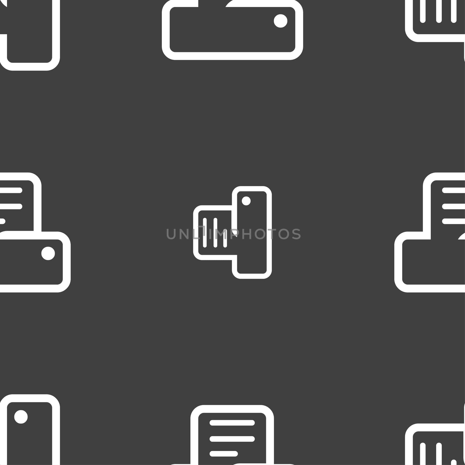 Printing icon sign. Seamless pattern on a gray background.  by serhii_lohvyniuk