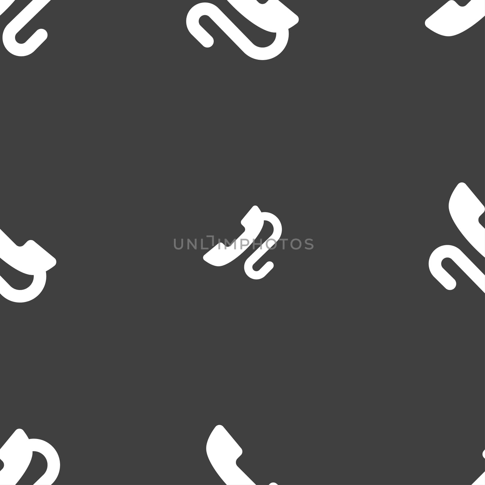 retro telephone handset icon sign. Seamless pattern on a gray background.  by serhii_lohvyniuk