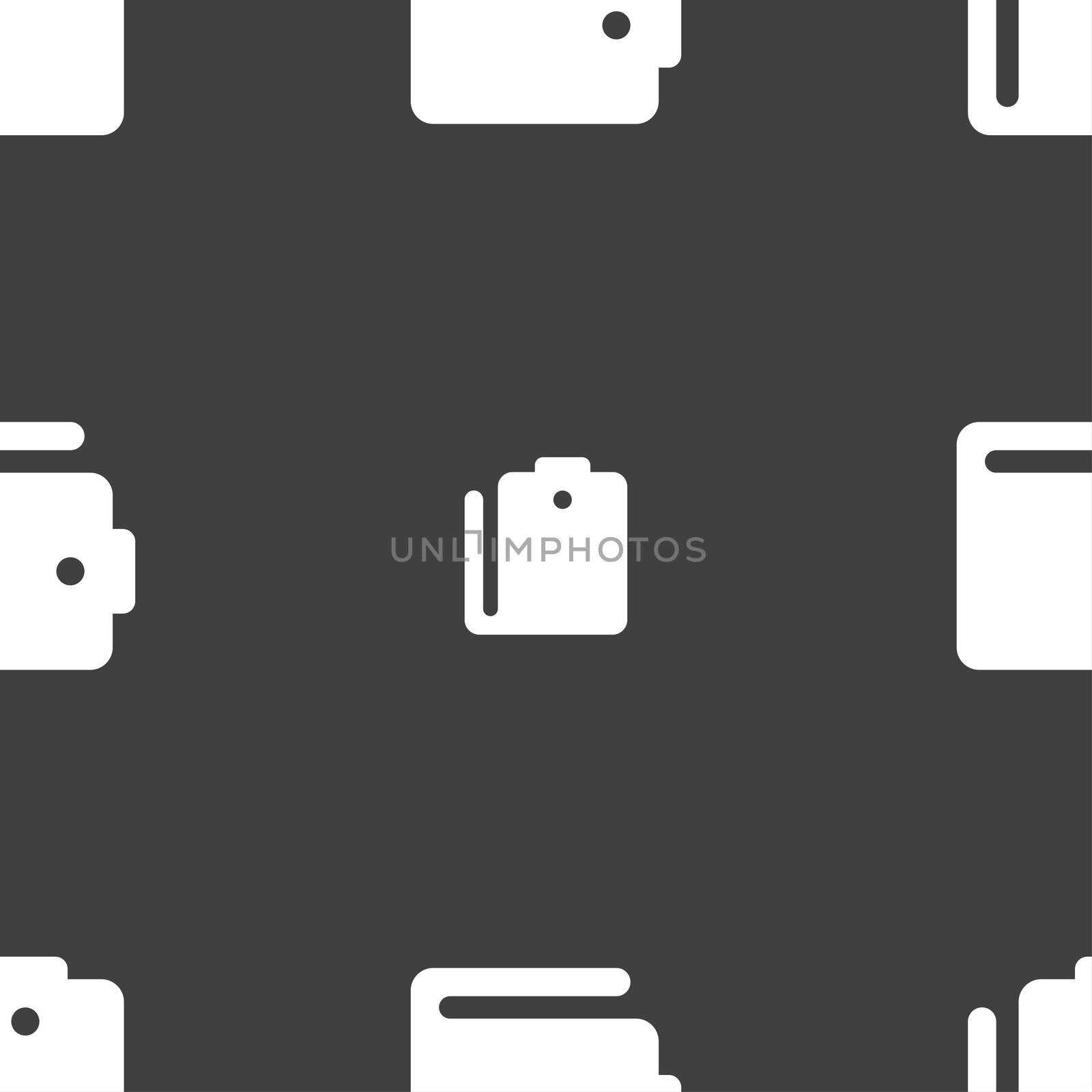 purse icon sign. Seamless pattern on a gray background.  by serhii_lohvyniuk