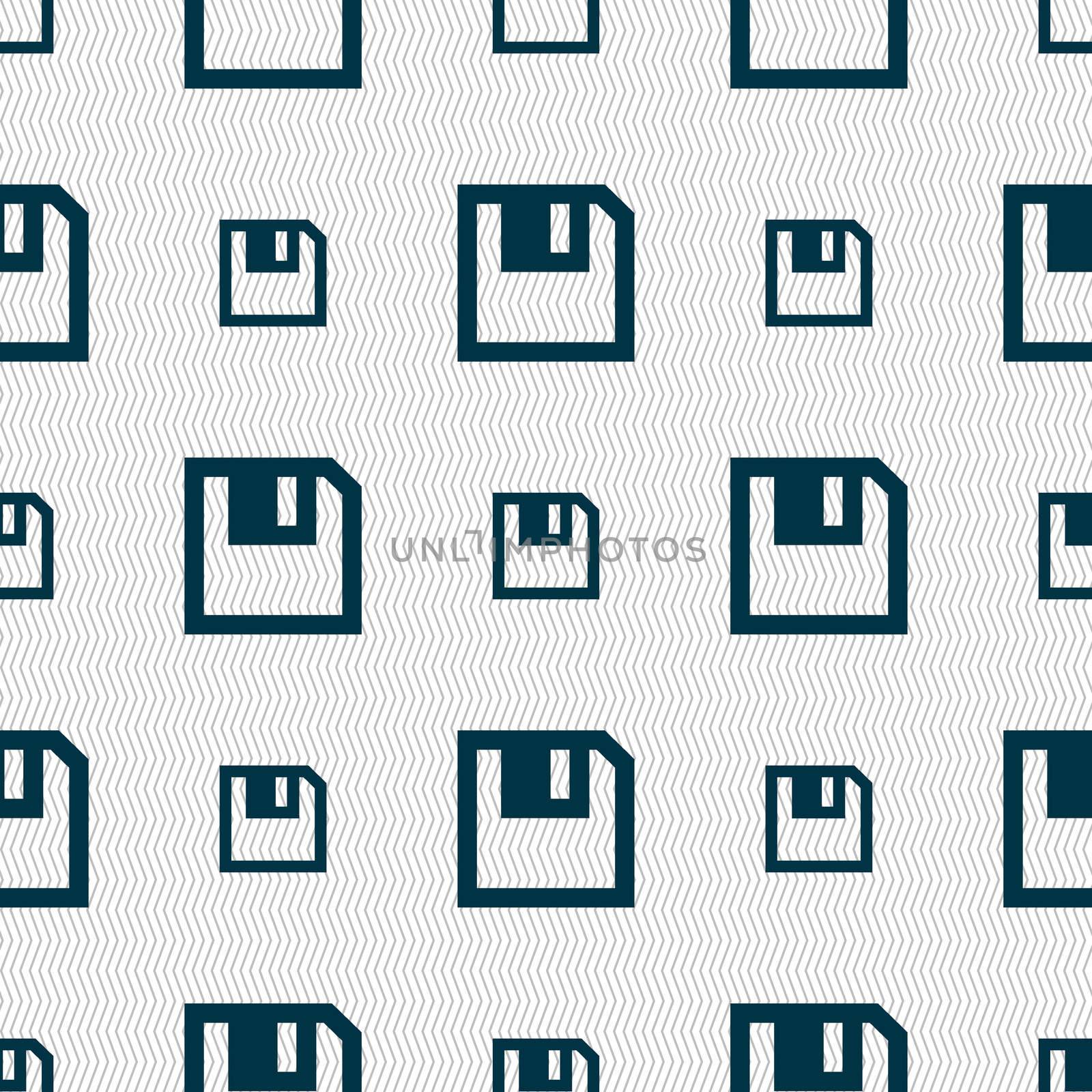 floppy icon. Flat modern design. Seamless abstract background with geometric shapes. illustration