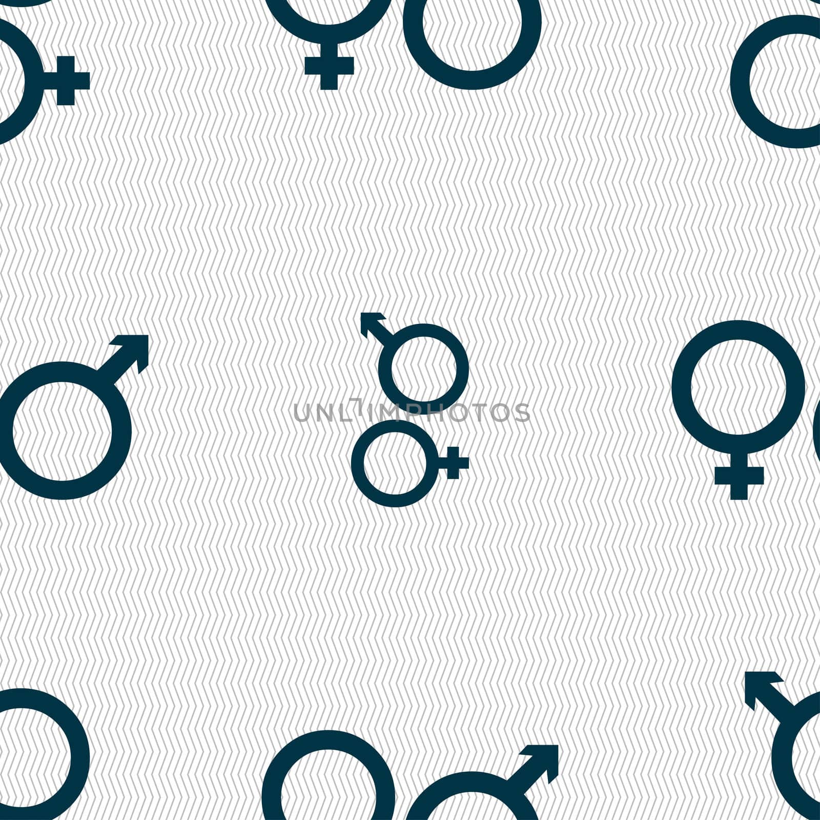 male and female icon sign. Seamless pattern with geometric texture. illustration