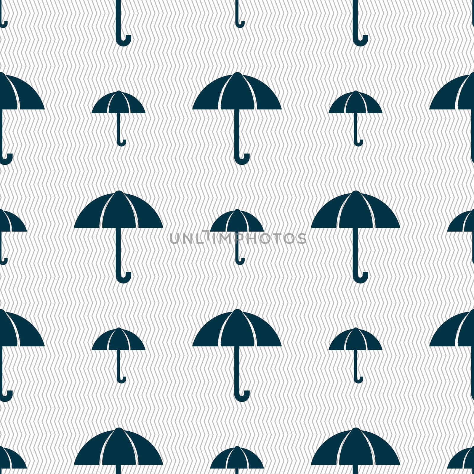 Umbrella sign icon. Rain protection symbol. Seamless abstract background with geometric shapes.  by serhii_lohvyniuk