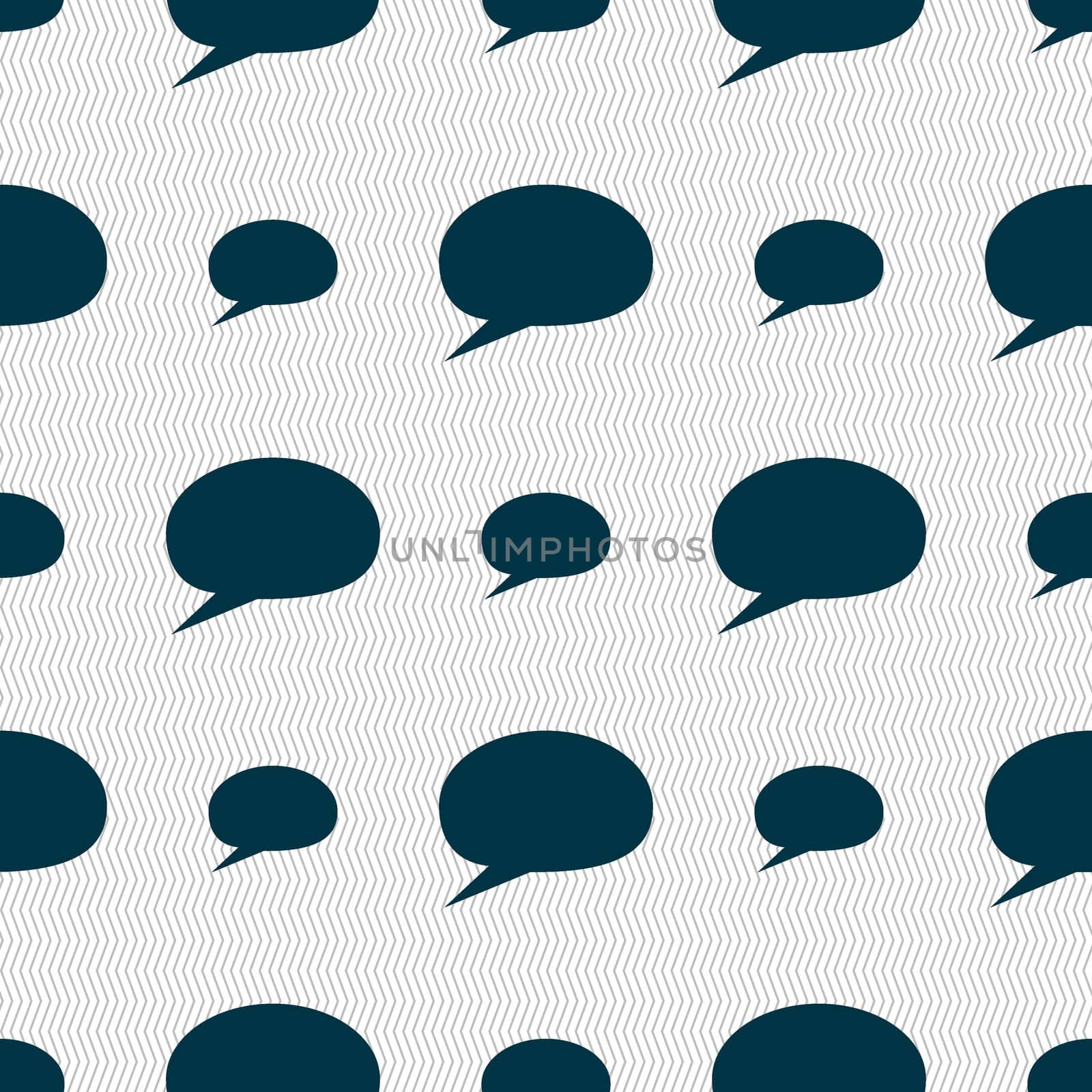 Speech bubble icons. Think cloud symbols. Seamless abstract background with geometric shapes. illustration