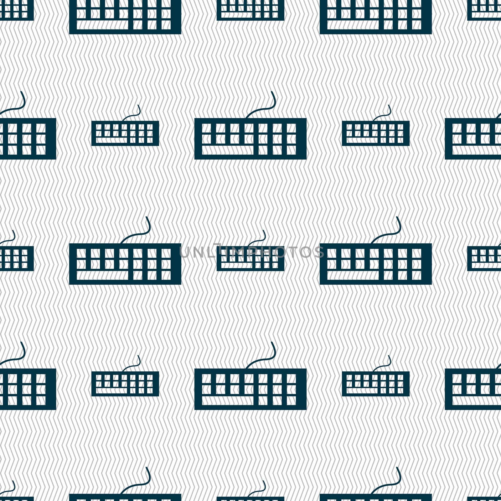 Computer keyboard Icon. Seamless abstract background with geometric shapes. illustration