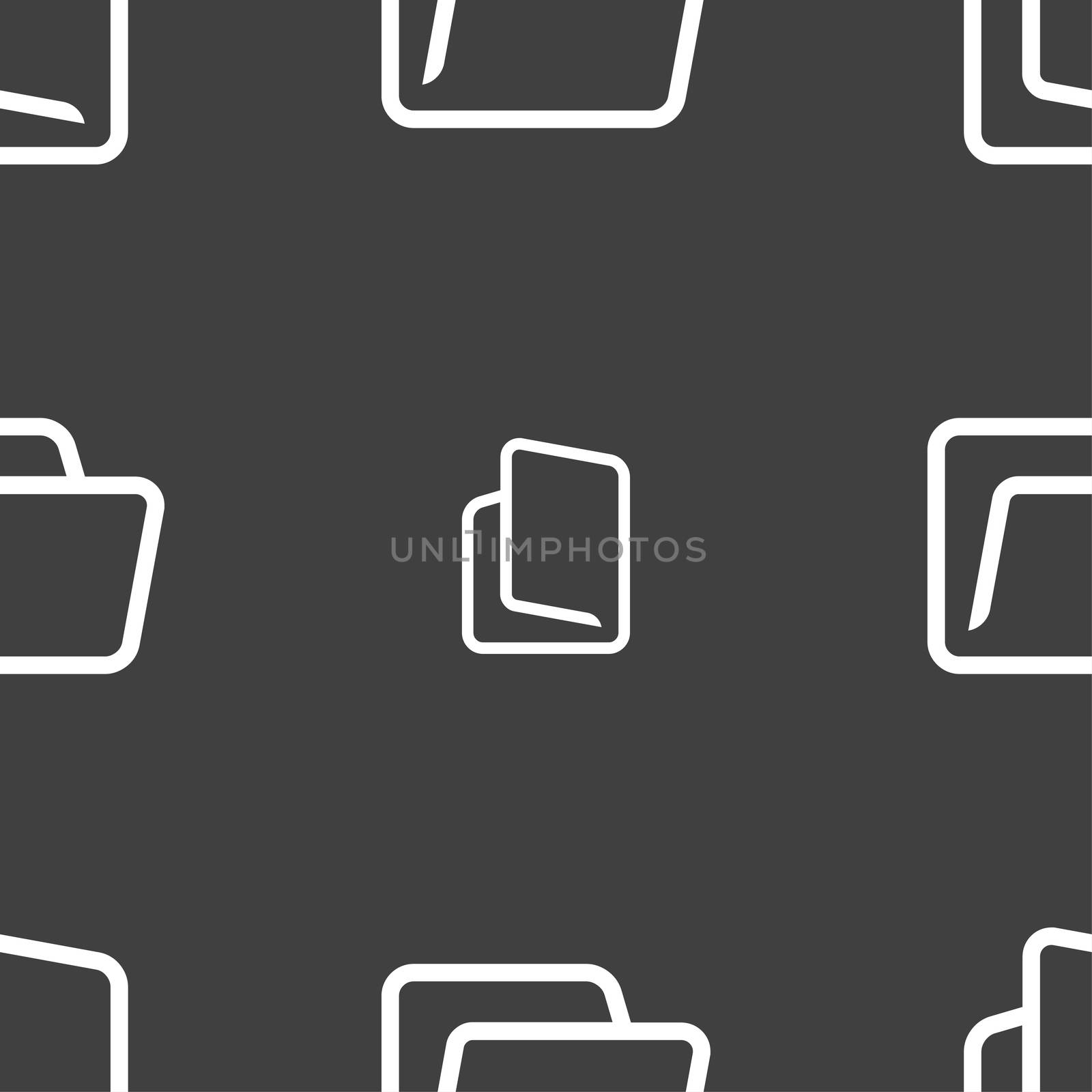 Folder icon sign. Seamless pattern on a gray background. illustration