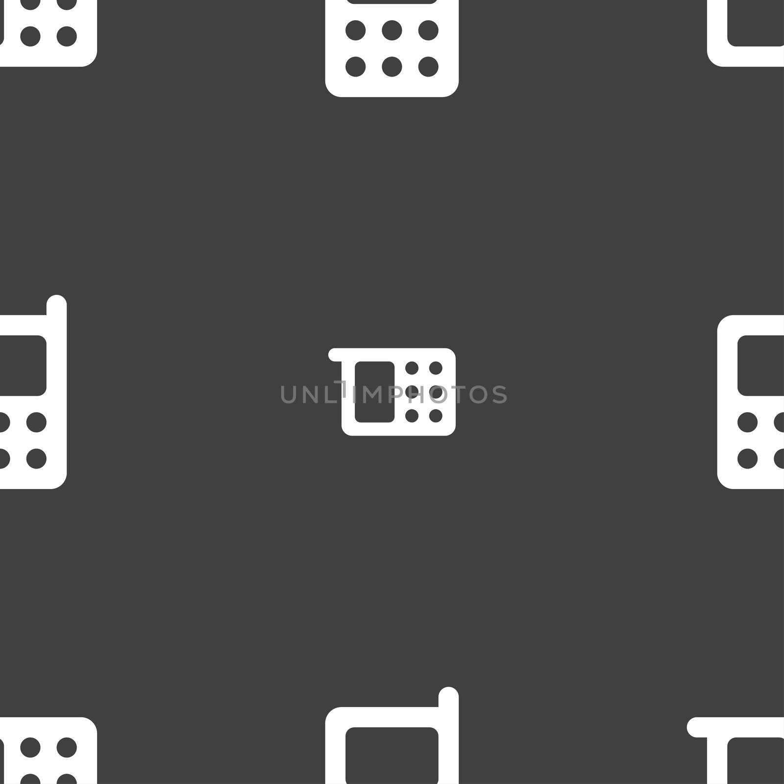 mobile phone icon sign. Seamless pan. Seamless pattern on a gray background. illustration