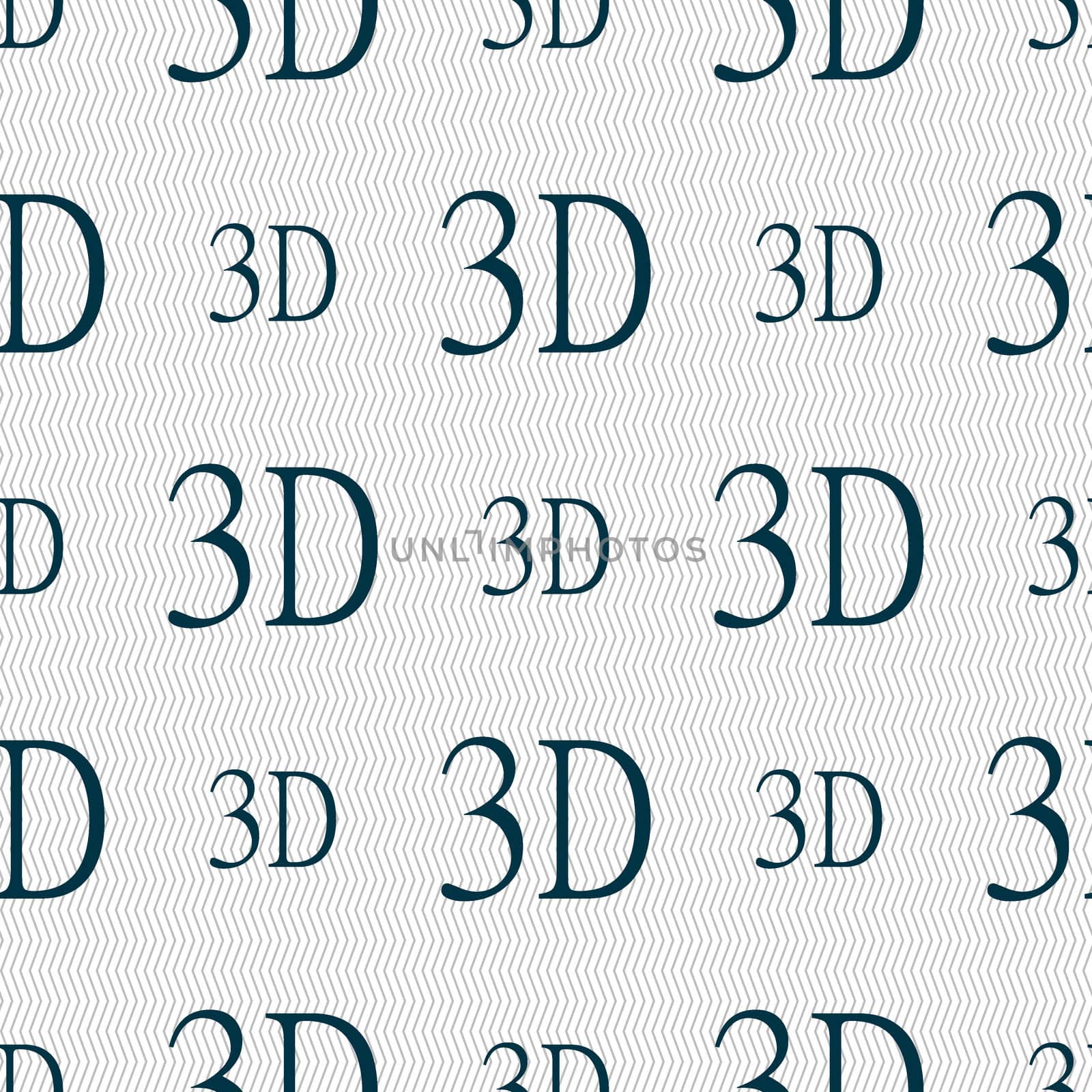 3D sign icon. 3D-New technology symbol. Seamless abstract background with geometric shapes.  by serhii_lohvyniuk