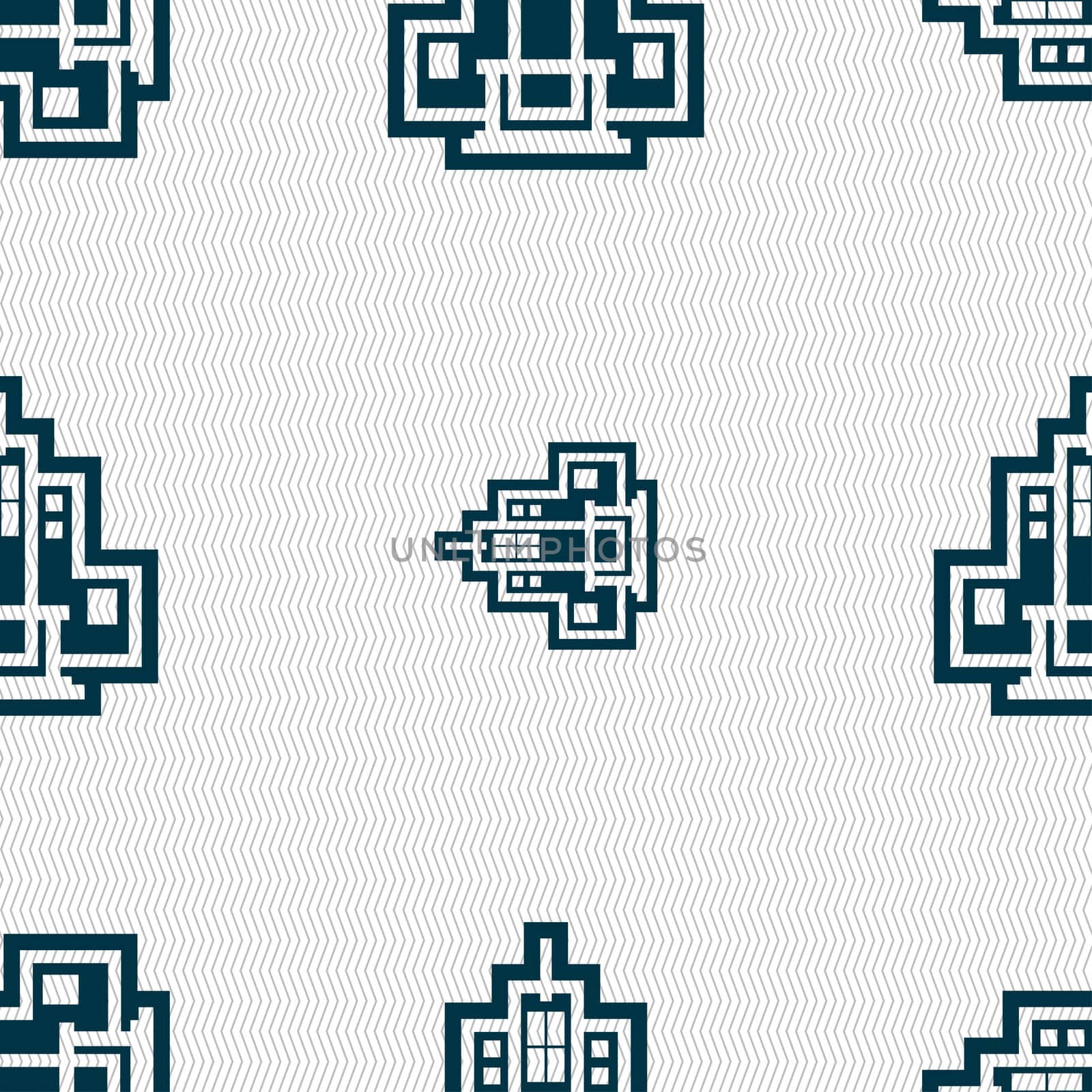 skyscraper icon sign. Seamless pattern with geometric texture.  by serhii_lohvyniuk