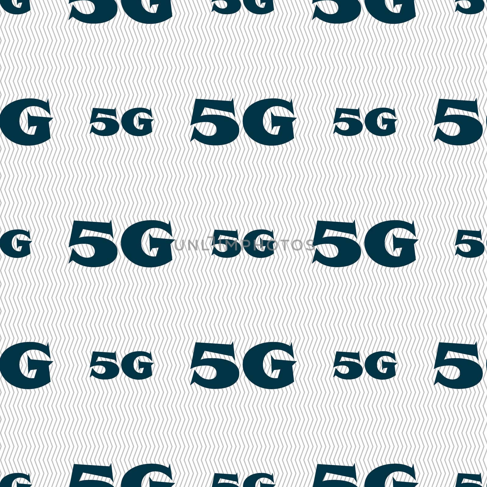 5G sign icon. Mobile telecommunications technology symbol. Seamless abstract background with geometric shapes. illustration