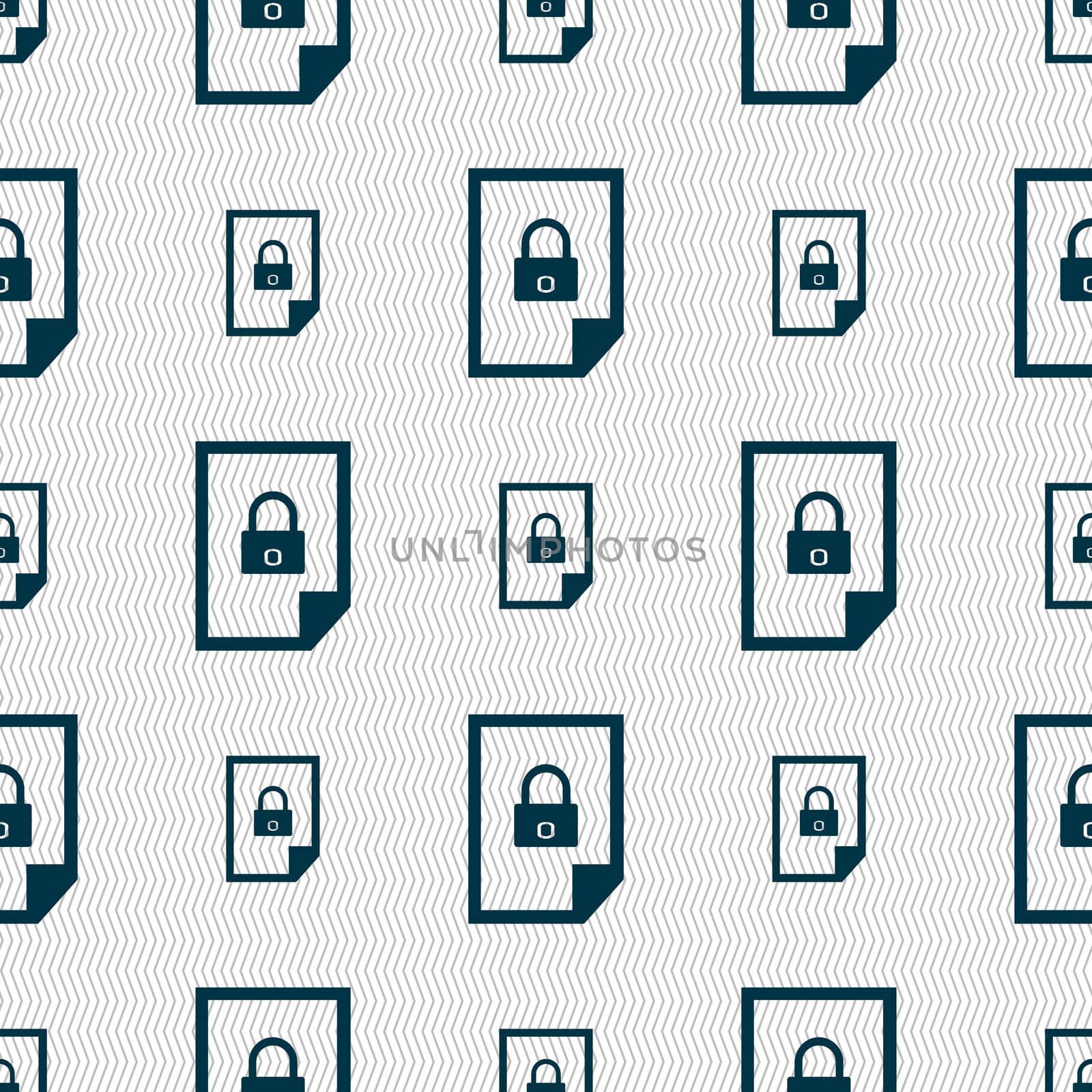 File locked icon sign. Seamless abstract background with geometric shapes. illustration