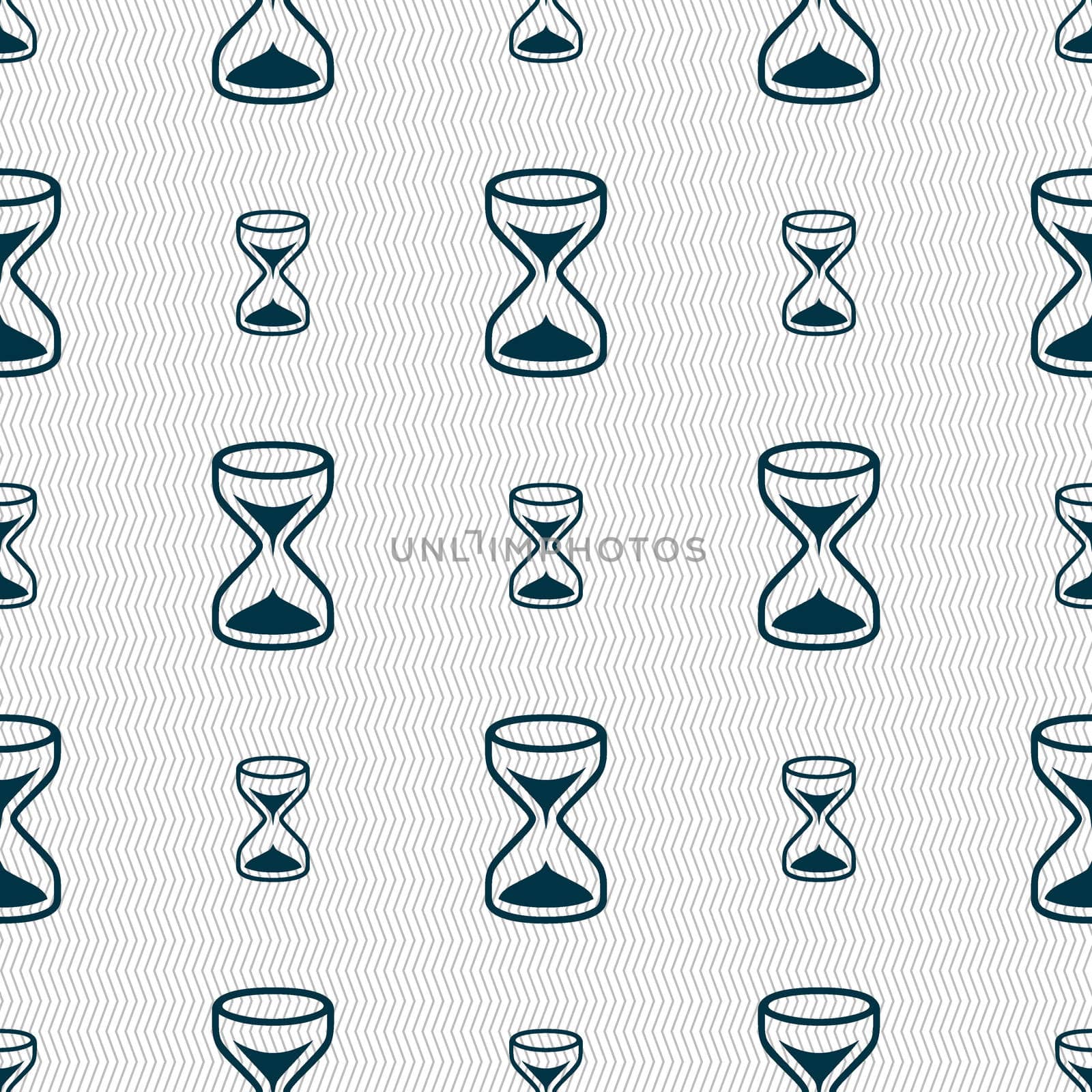 Hourglass sign icon. Sand timer symbol. Seamless abstract background with geometric shapes.  by serhii_lohvyniuk