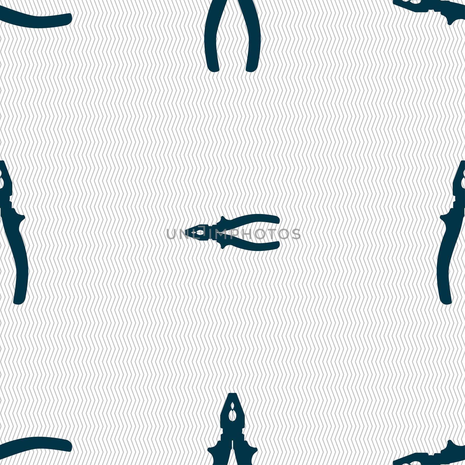 pliers icon sign. Seamless pattern with geometric texture.  by serhii_lohvyniuk