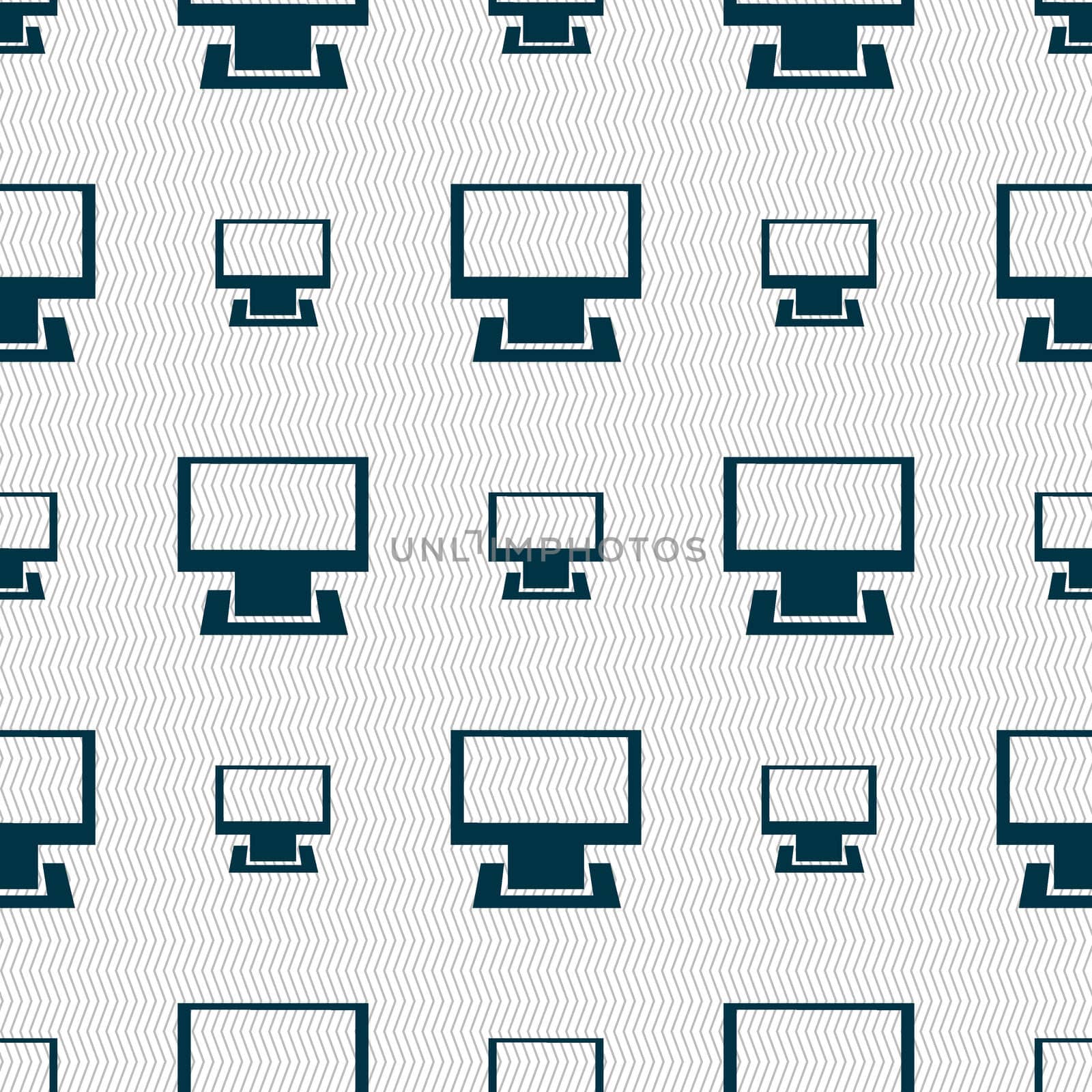 Computer widescreen monitor sign icon. Seamless abstract background with geometric shapes.  by serhii_lohvyniuk