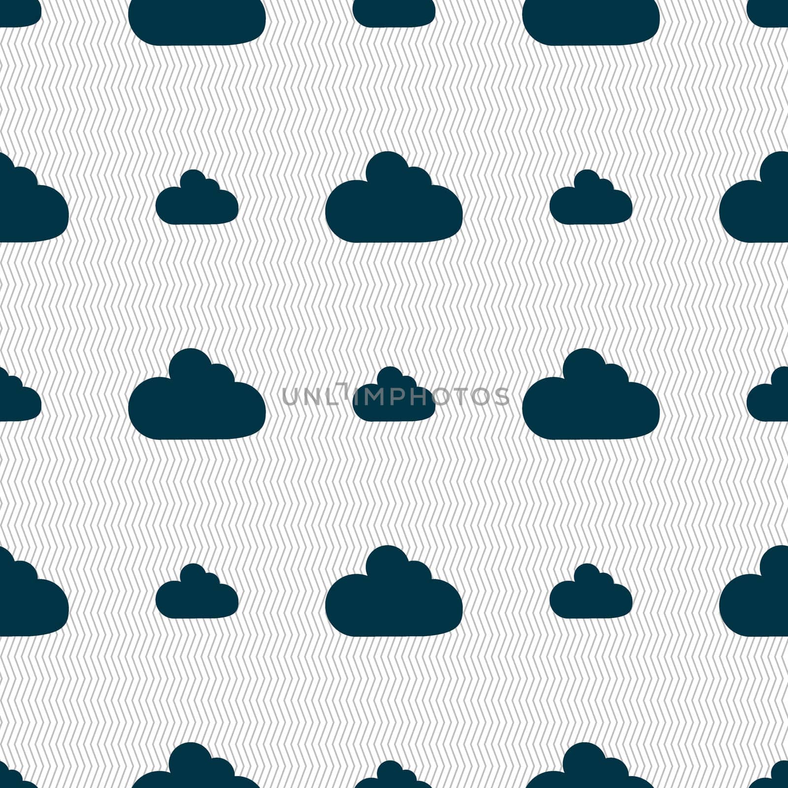 Cloud sign icon. Data storage symbol. Seamless abstract background with geometric shapes.  by serhii_lohvyniuk