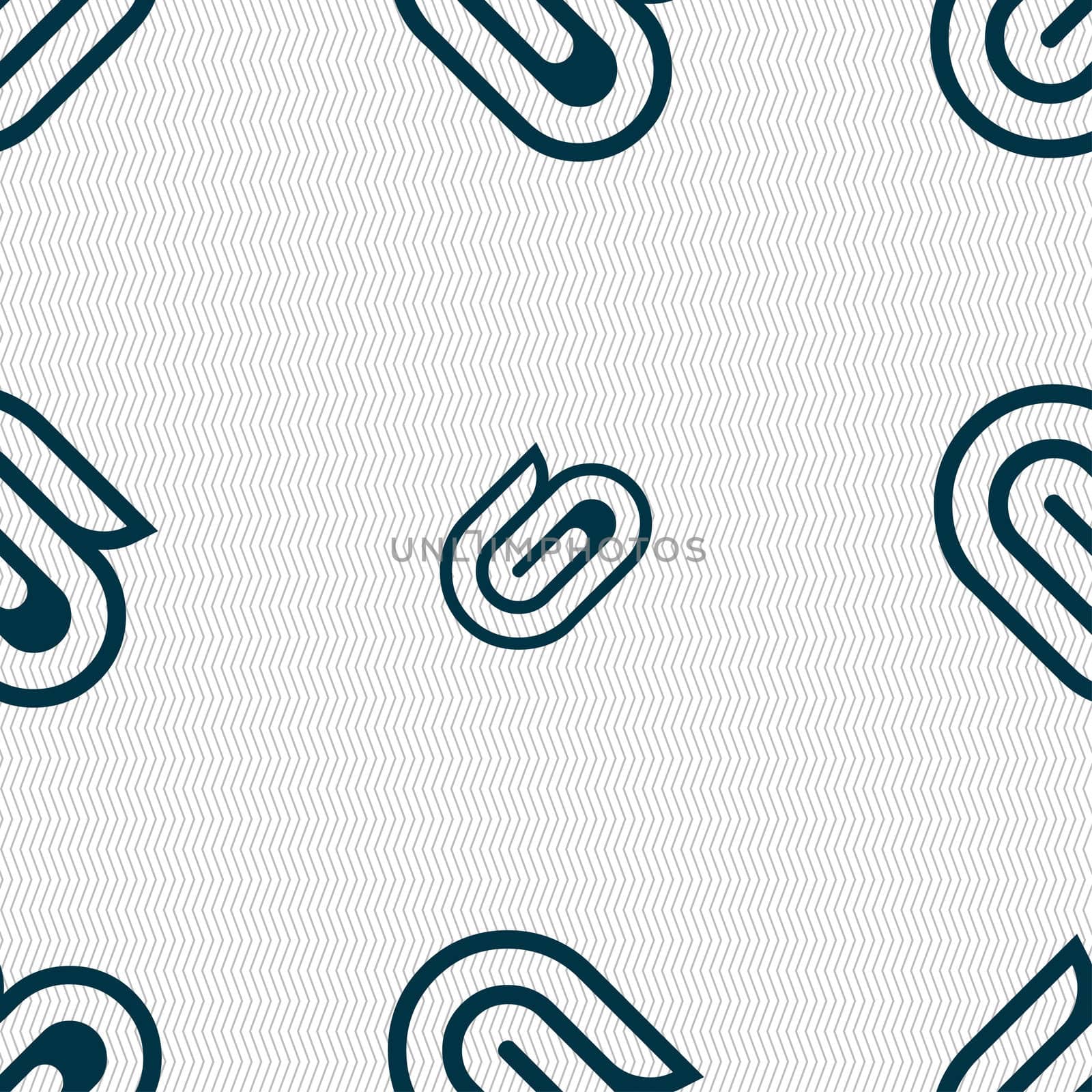 paper clip icon sign. Seamless pattern with geometric texture.  by serhii_lohvyniuk