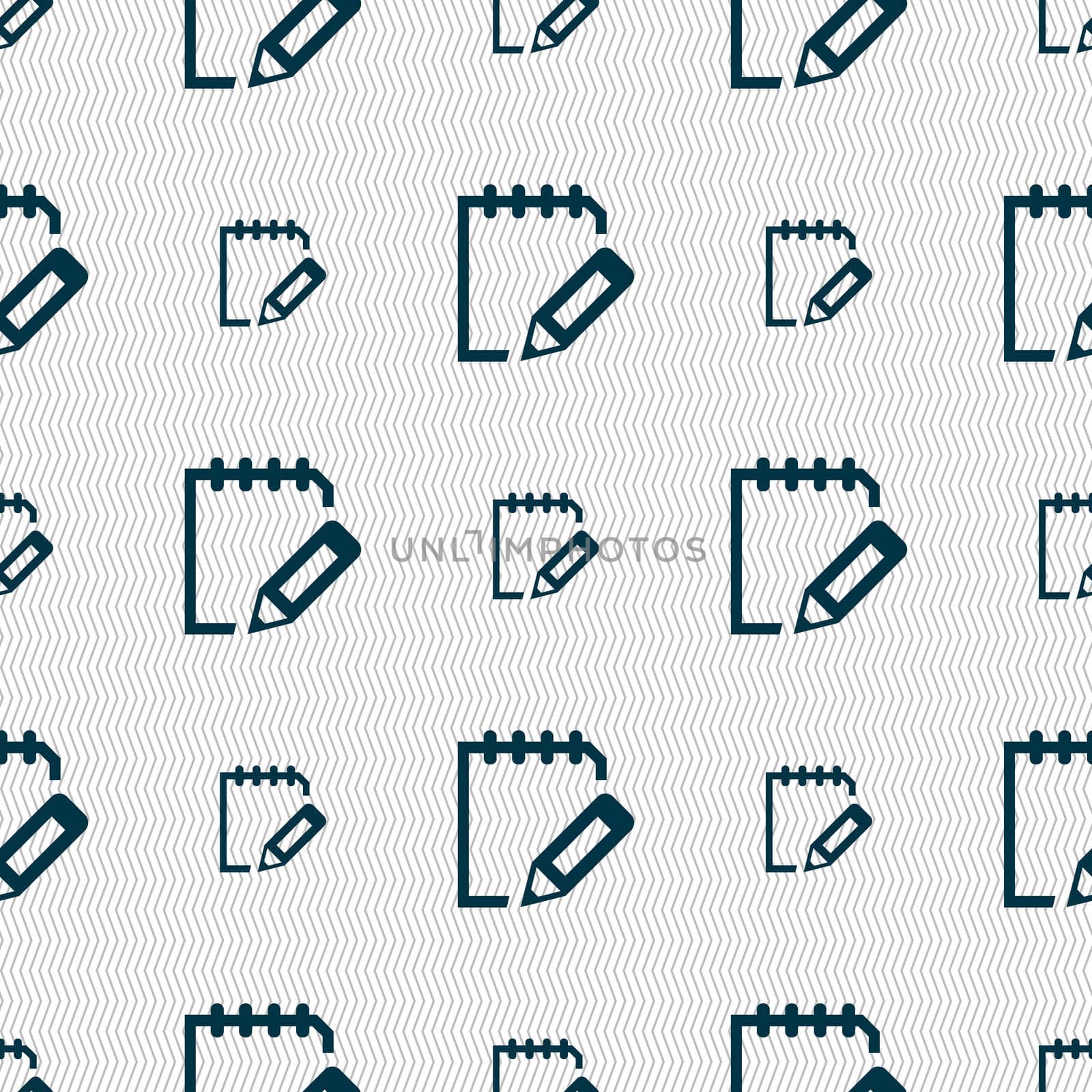 Edit document sign icon. Seamless abstract background with geometric shapes. illustration