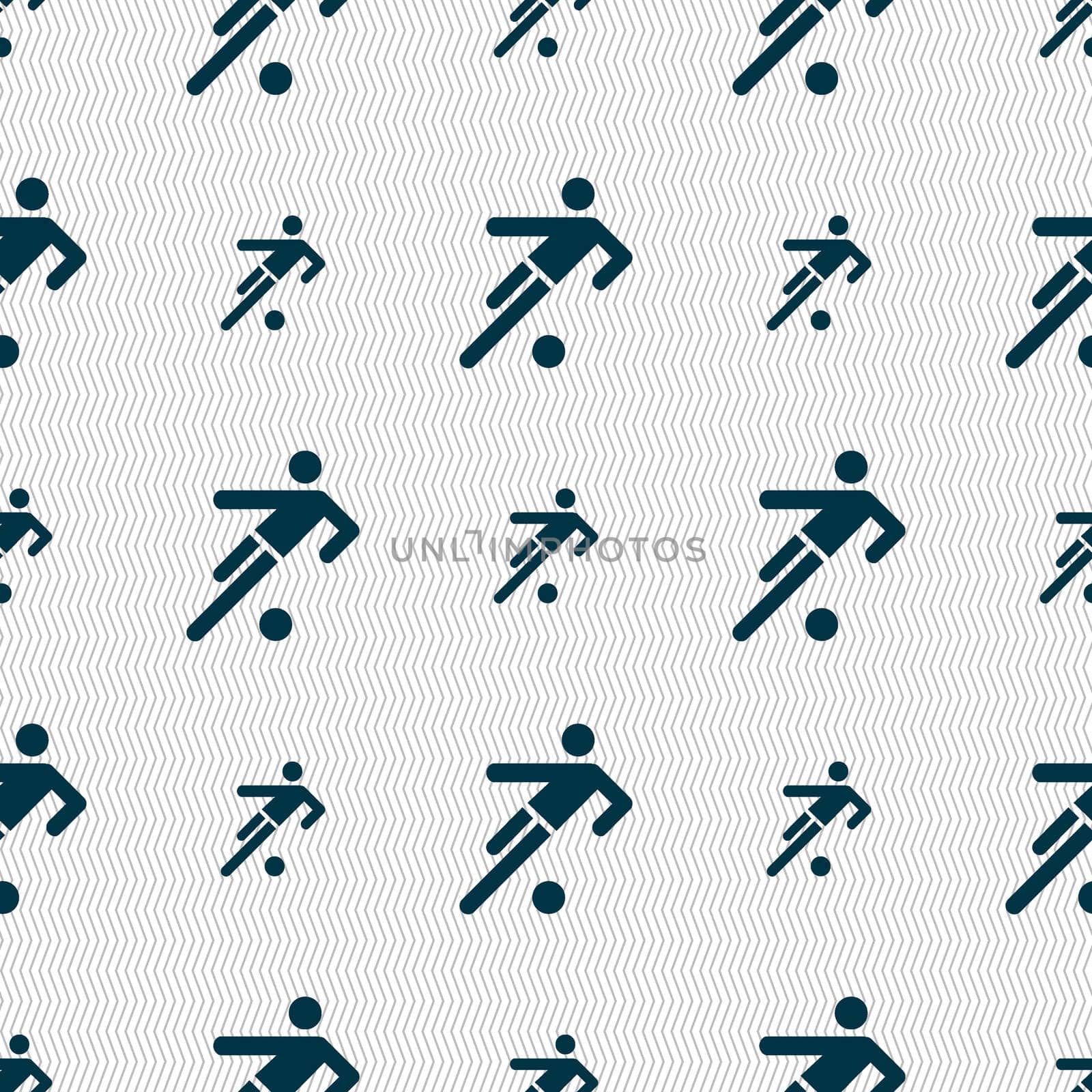 football player icon. Seamless abstract background with geometric shapes. illustration