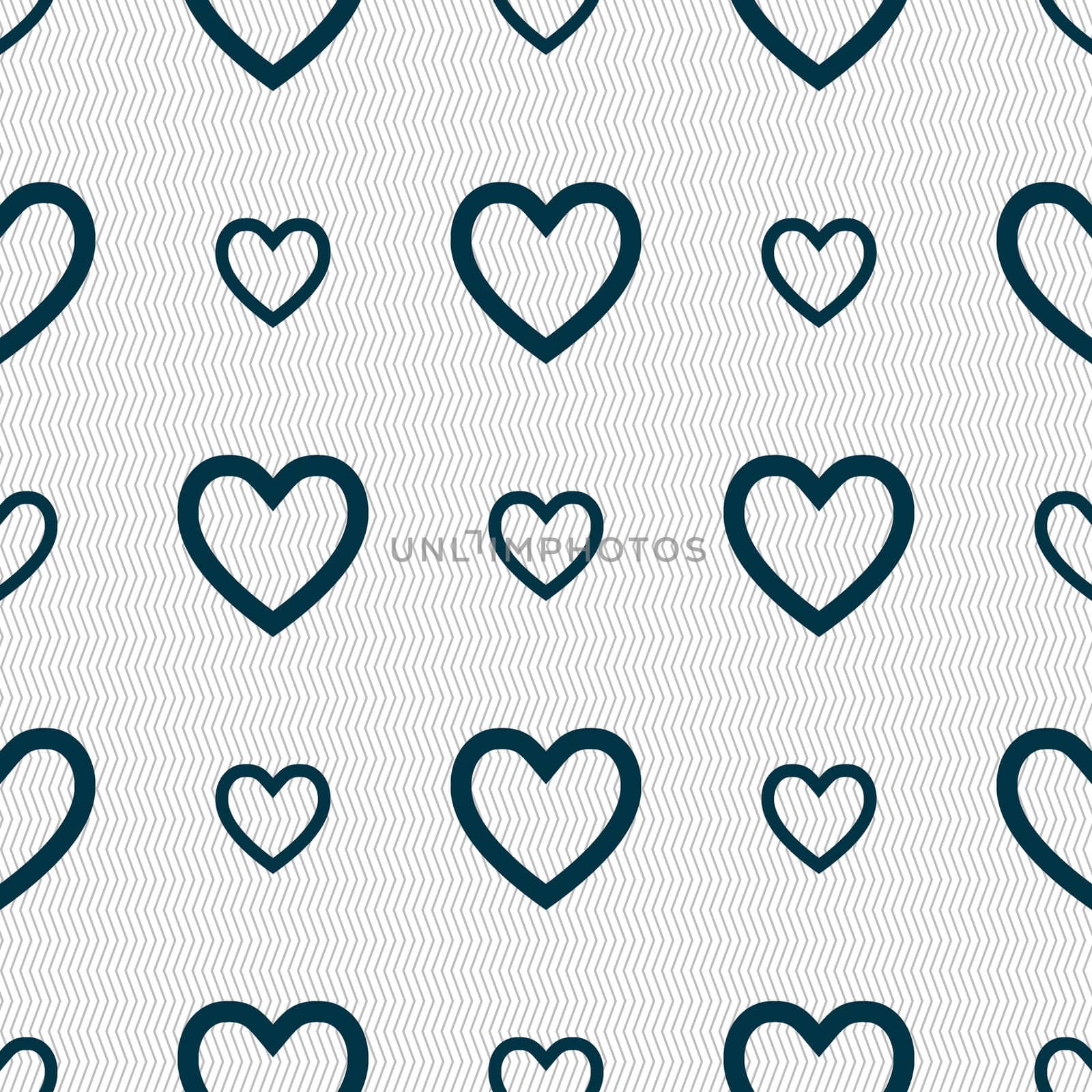 Heart sign icon. Love symbol. Seamless abstract background with geometric shapes. illustration