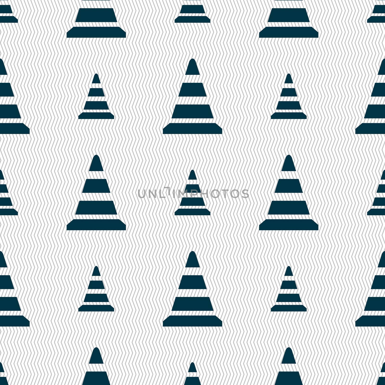 road cone icon. Seamless abstract background with geometric shapes.  by serhii_lohvyniuk