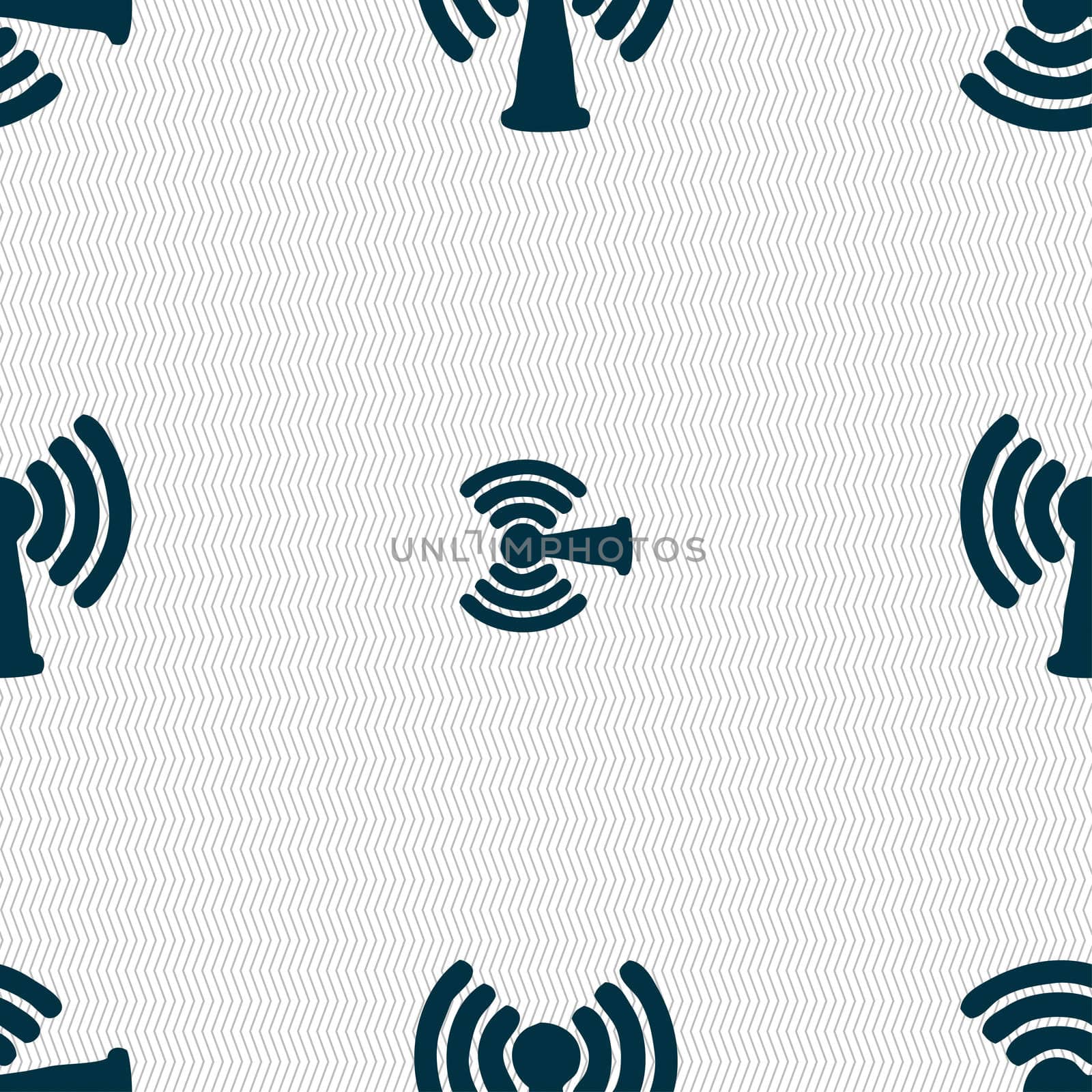 Wi-fi, internet icon sign. Seamless pattern with geometric texture.  by serhii_lohvyniuk