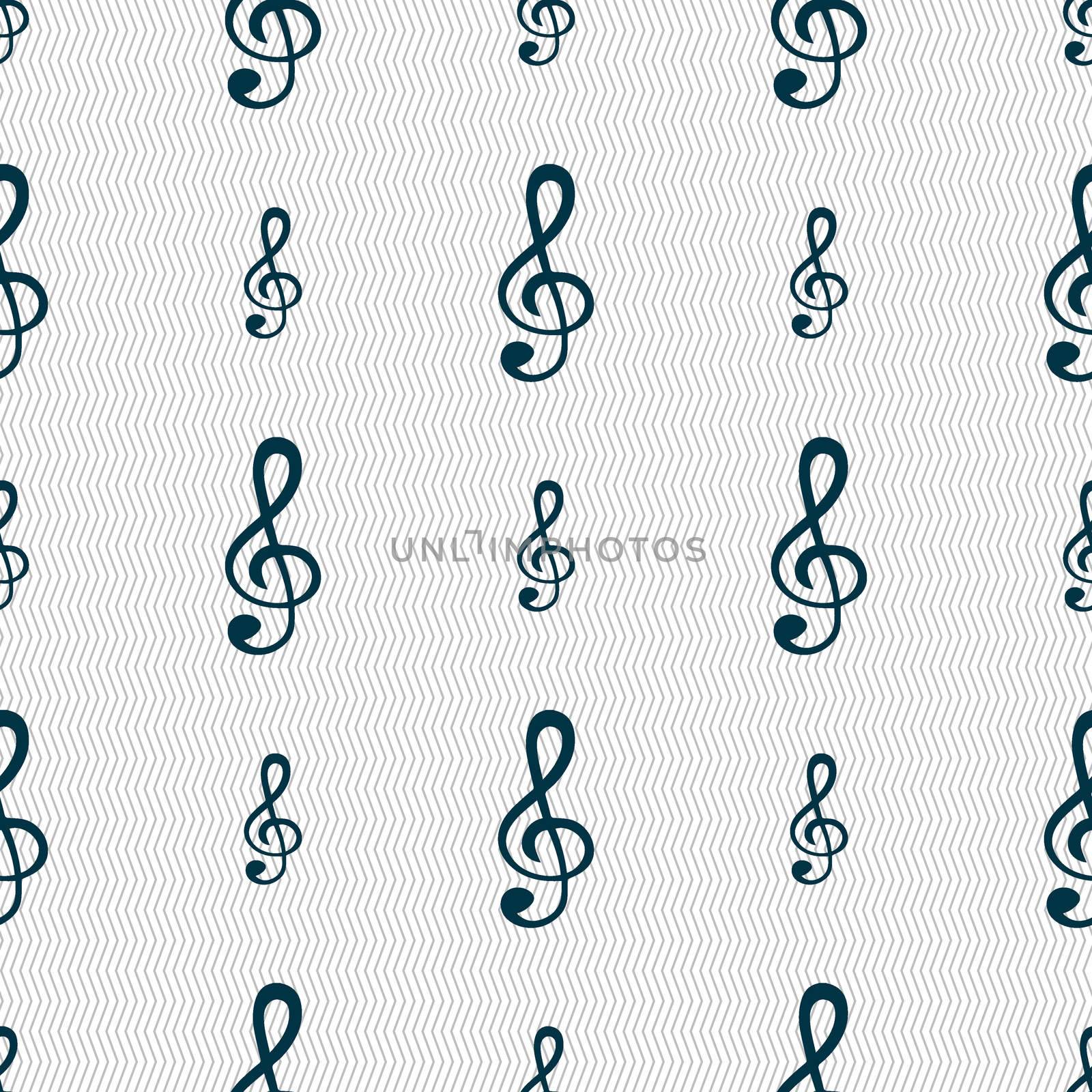 treble clef icon. Seamless abstract background with geometric shapes.  by serhii_lohvyniuk