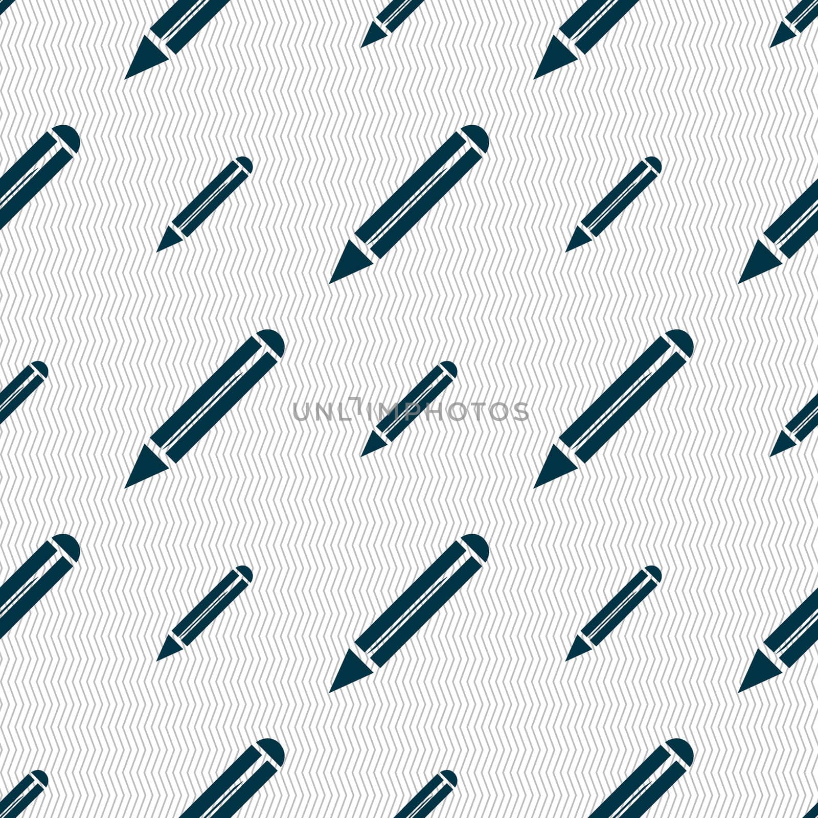 Pencil sign icon. Edit content button. Seamless abstract background with geometric shapes. illustration