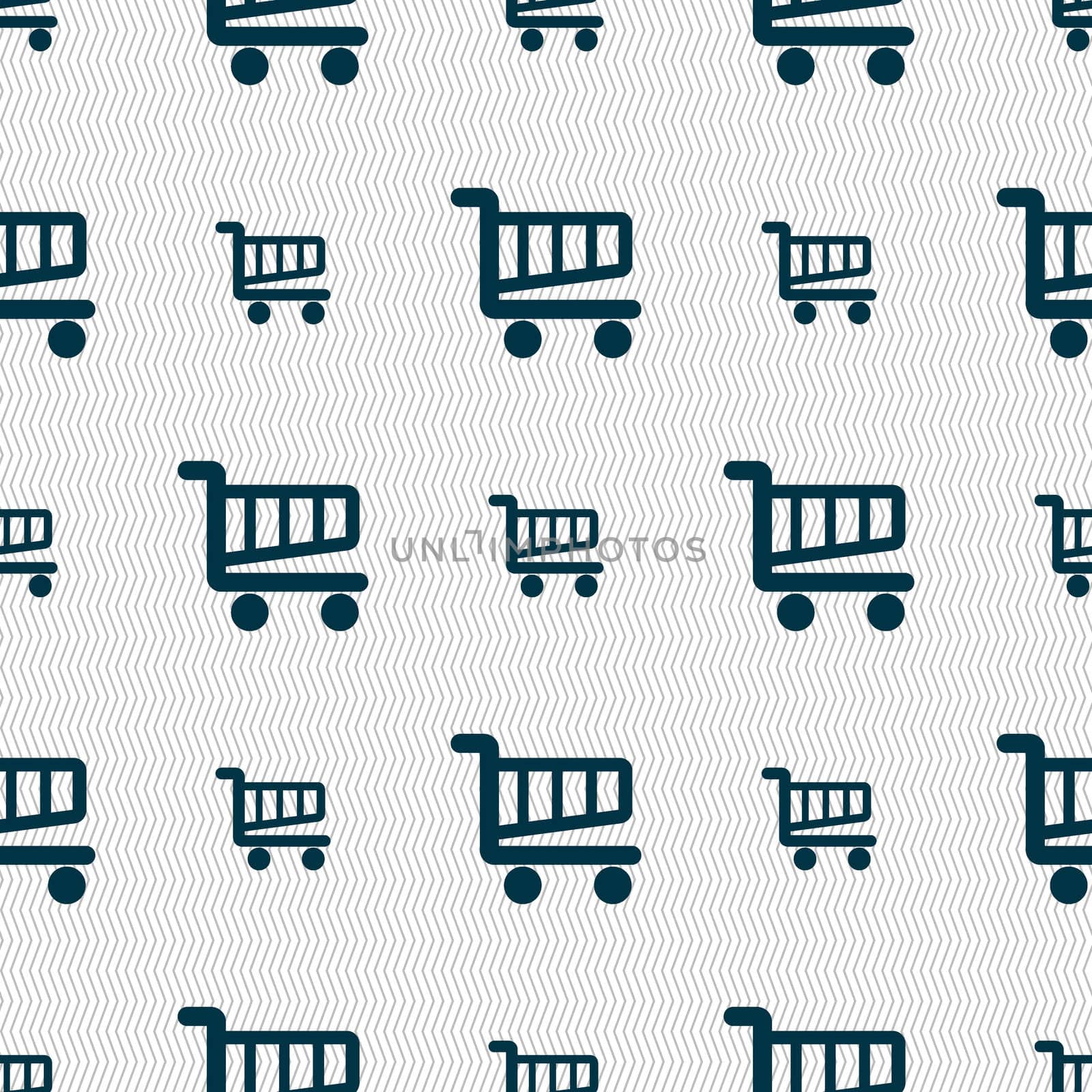 Shopping Cart sign icon. Online buying button. Seamless abstract background with geometric shapes. illustration