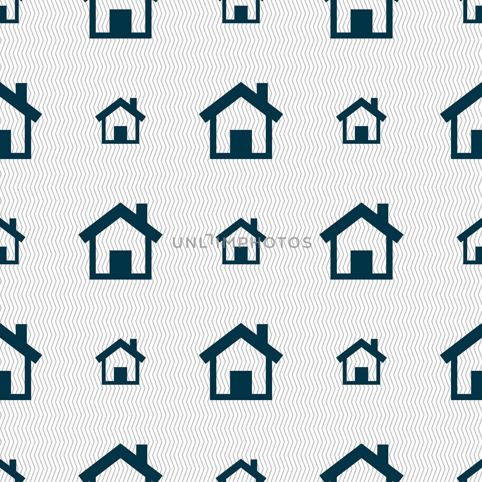 Home sign icon. Main page button. Navigation symbol. Seamless abstract background with geometric shapes. illustration