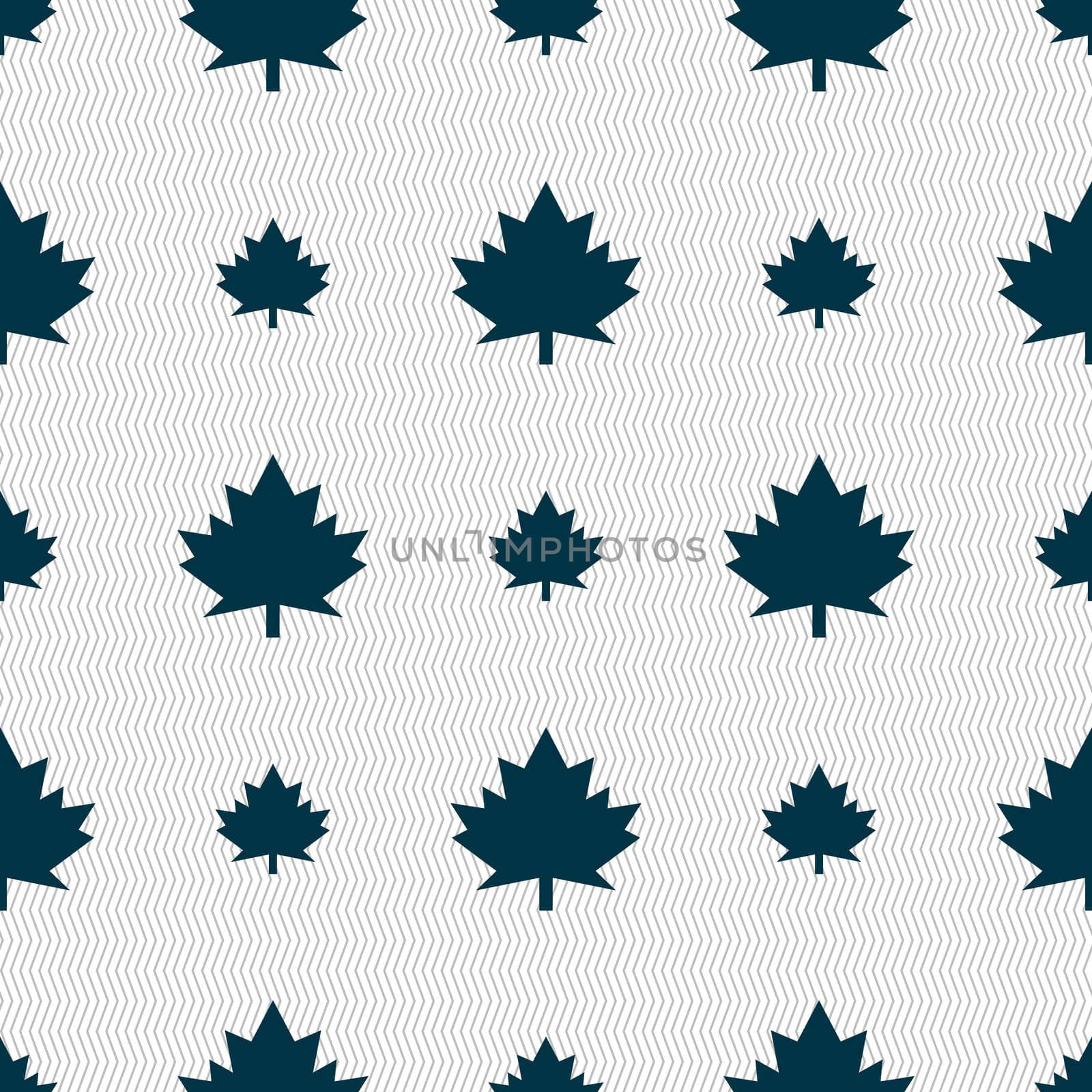 Maple leaf icon. Seamless abstract background with geometric shapes. illustration