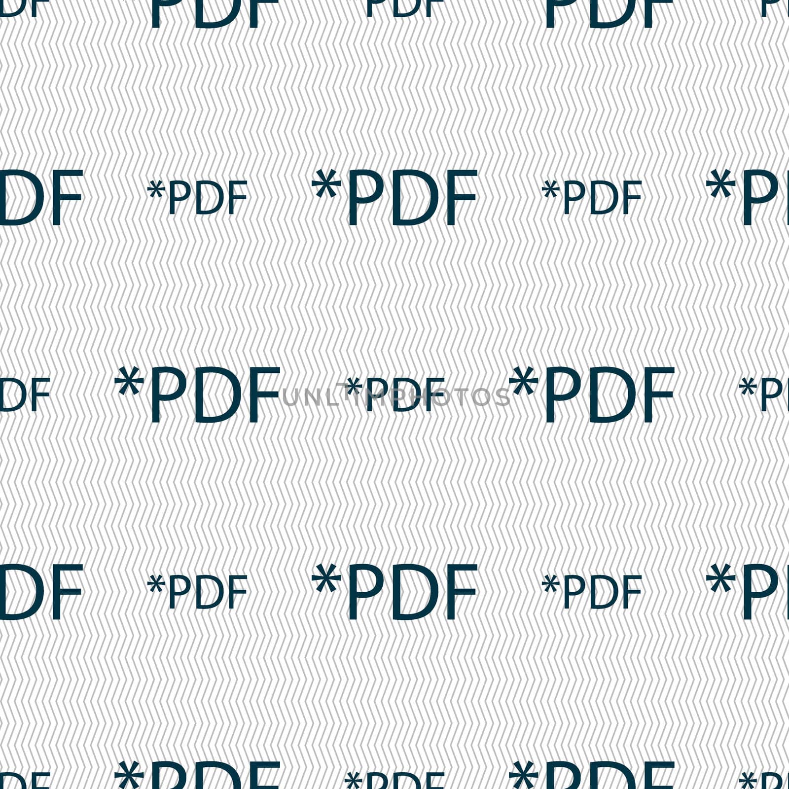 PDF file document icon. Download pdf button. PDF file extension symbol. Seamless abstract background with geometric shapes. illustration