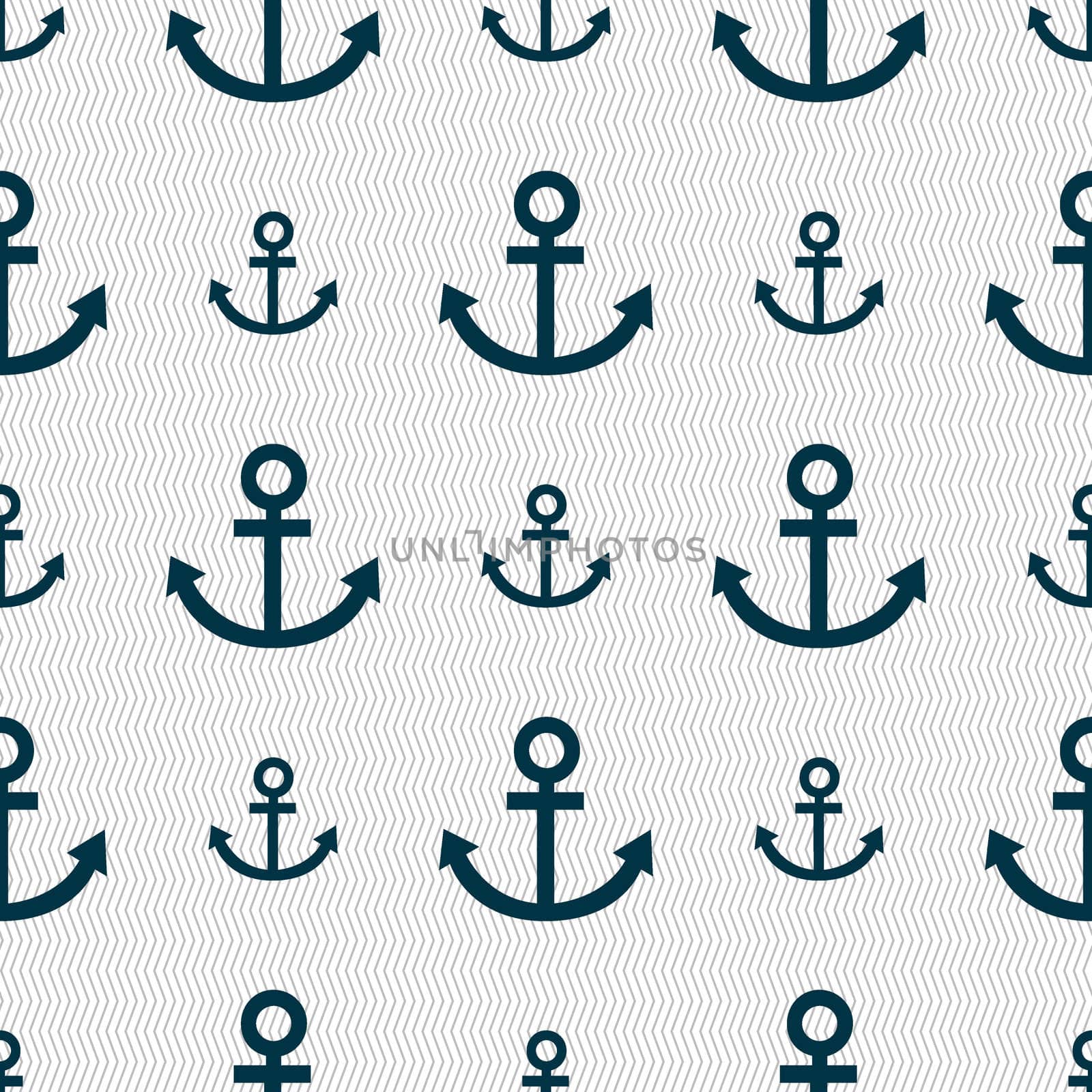 Anchor icon. Seamless abstract background with geometric shapes.  by serhii_lohvyniuk