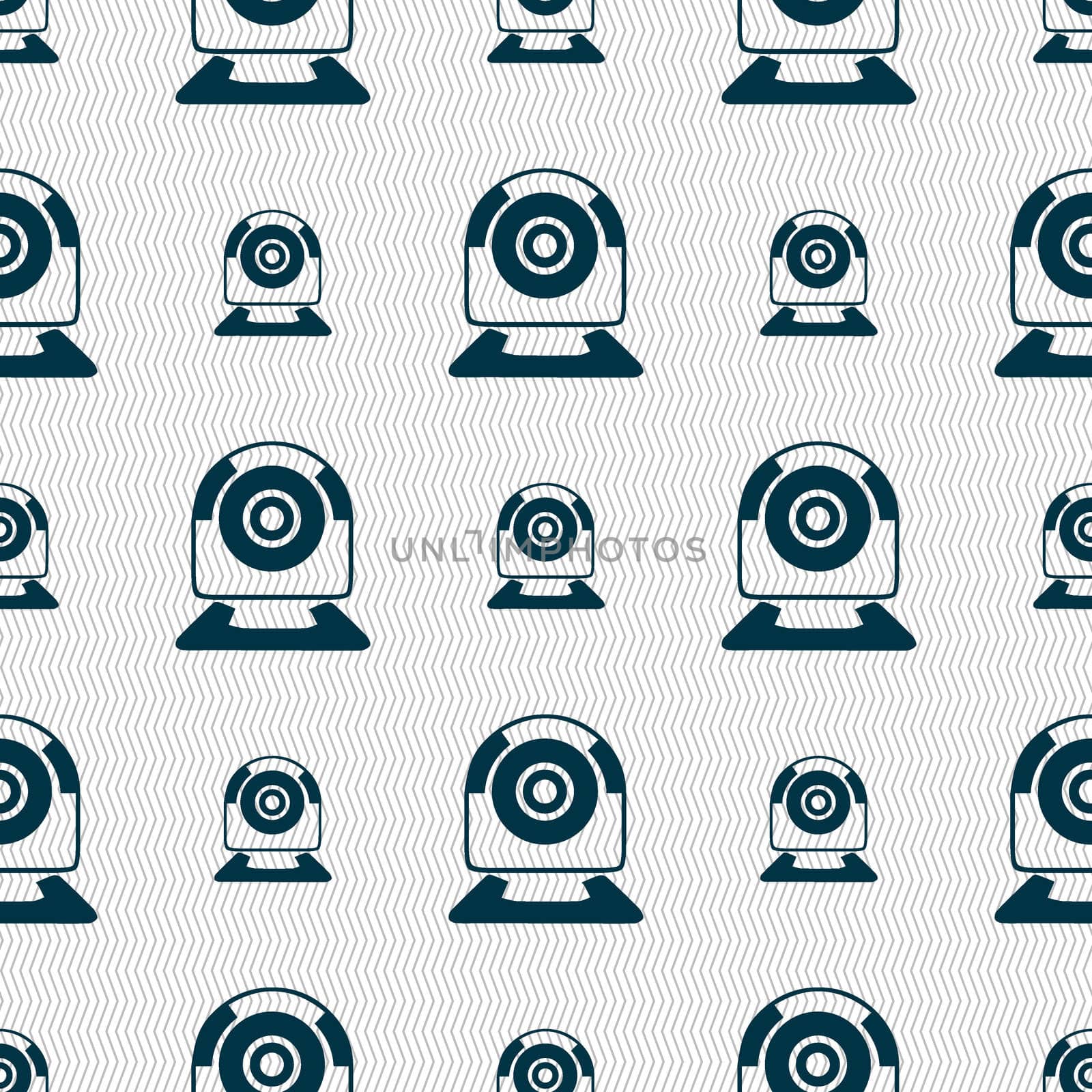 Webcam sign icon. Web video chat symbol. Camera chat. Seamless abstract background with geometric shapes.  by serhii_lohvyniuk