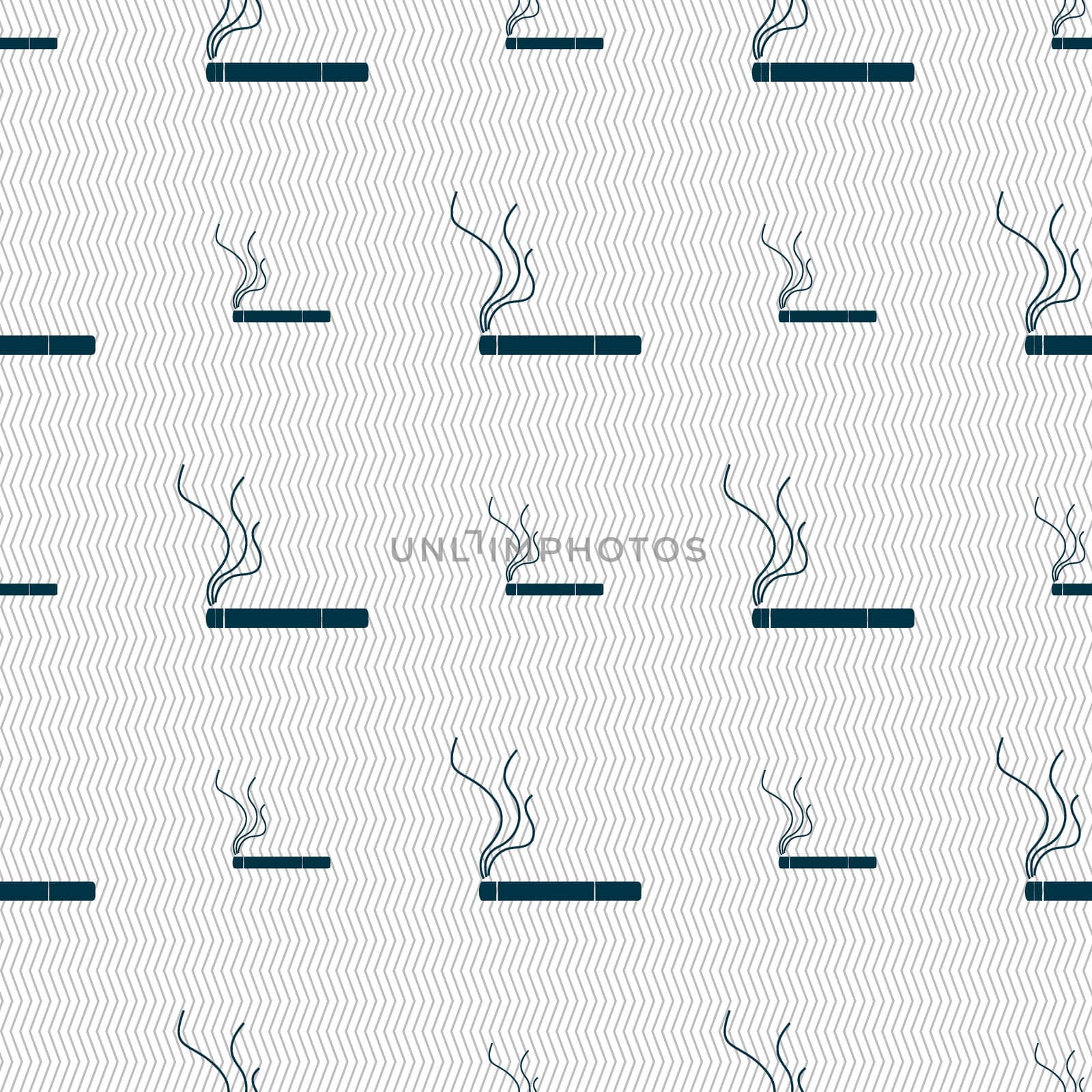 Smoking sign icon. Cigarette symbol. Seamless abstract background with geometric shapes. illustration