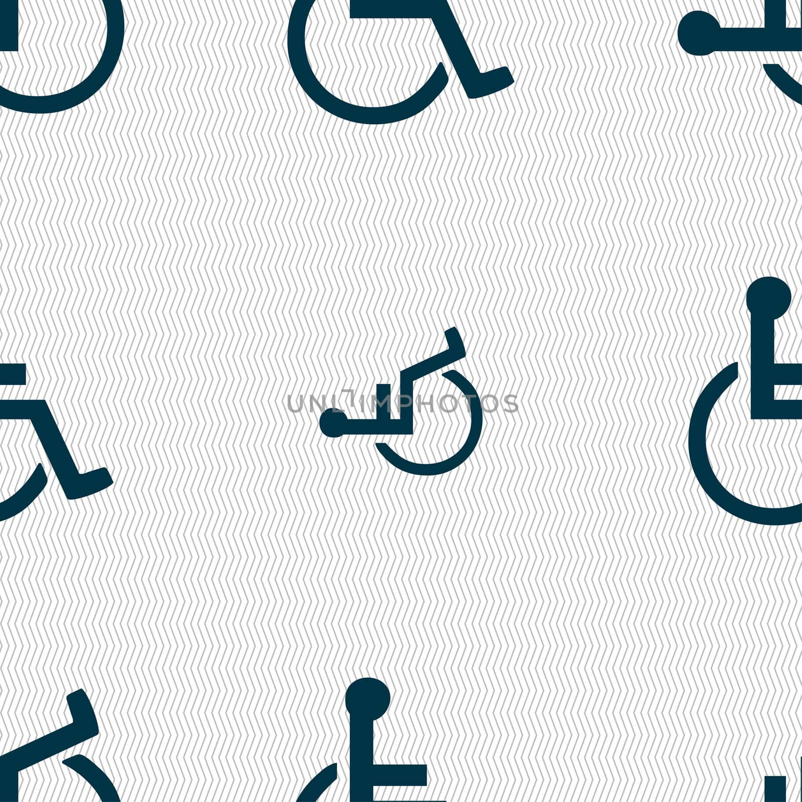 disabled icon sign. Seamless pattern with geometric texture.  by serhii_lohvyniuk
