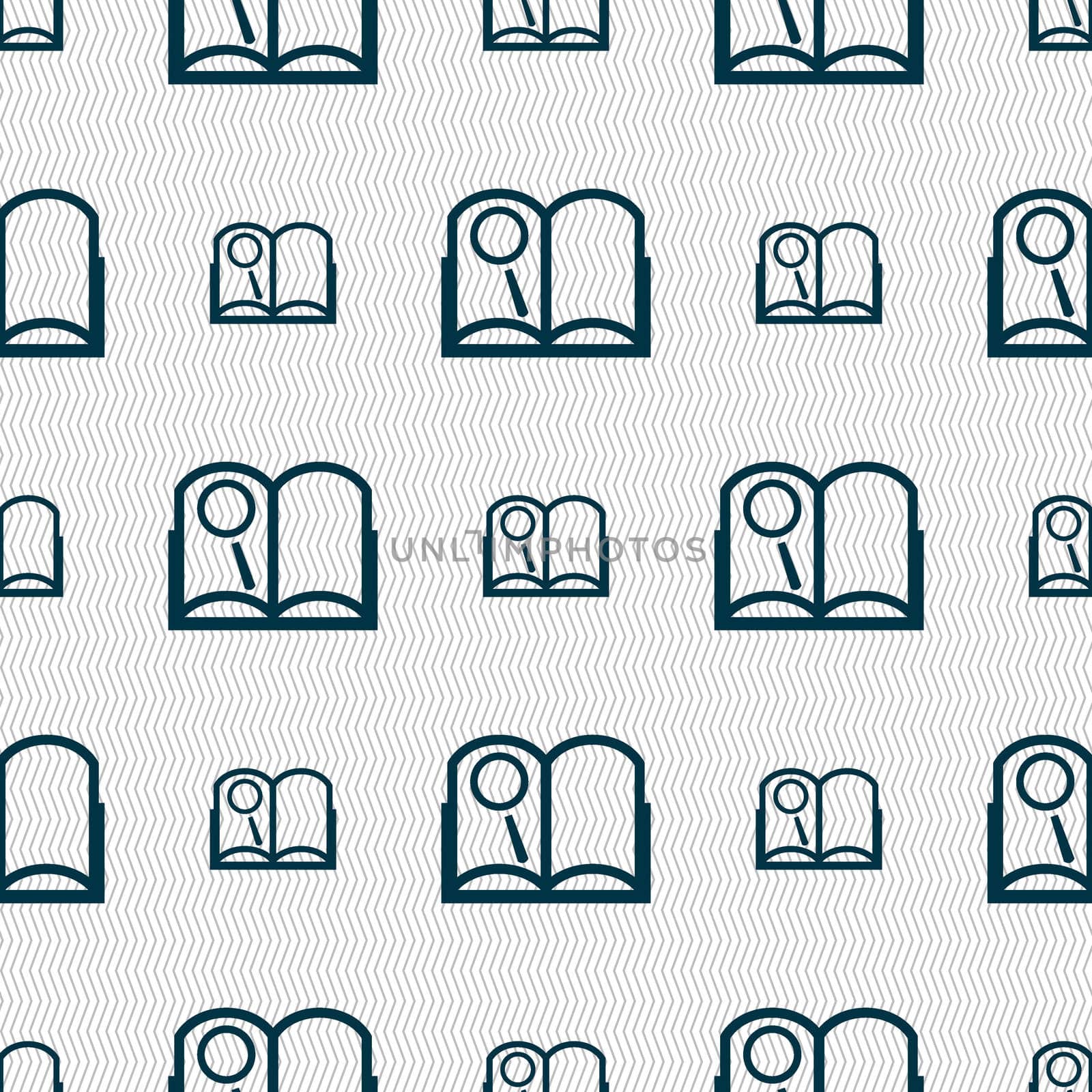 Book sign icon. Open book symbol. Seamless abstract background with geometric shapes. illustration