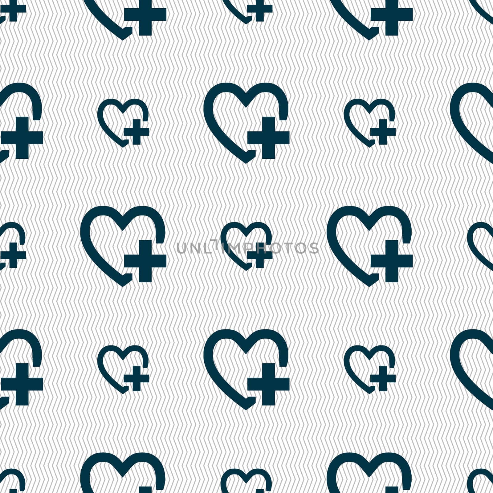 Heart sign icon. Love symbol. Seamless abstract background with geometric shapes.  by serhii_lohvyniuk