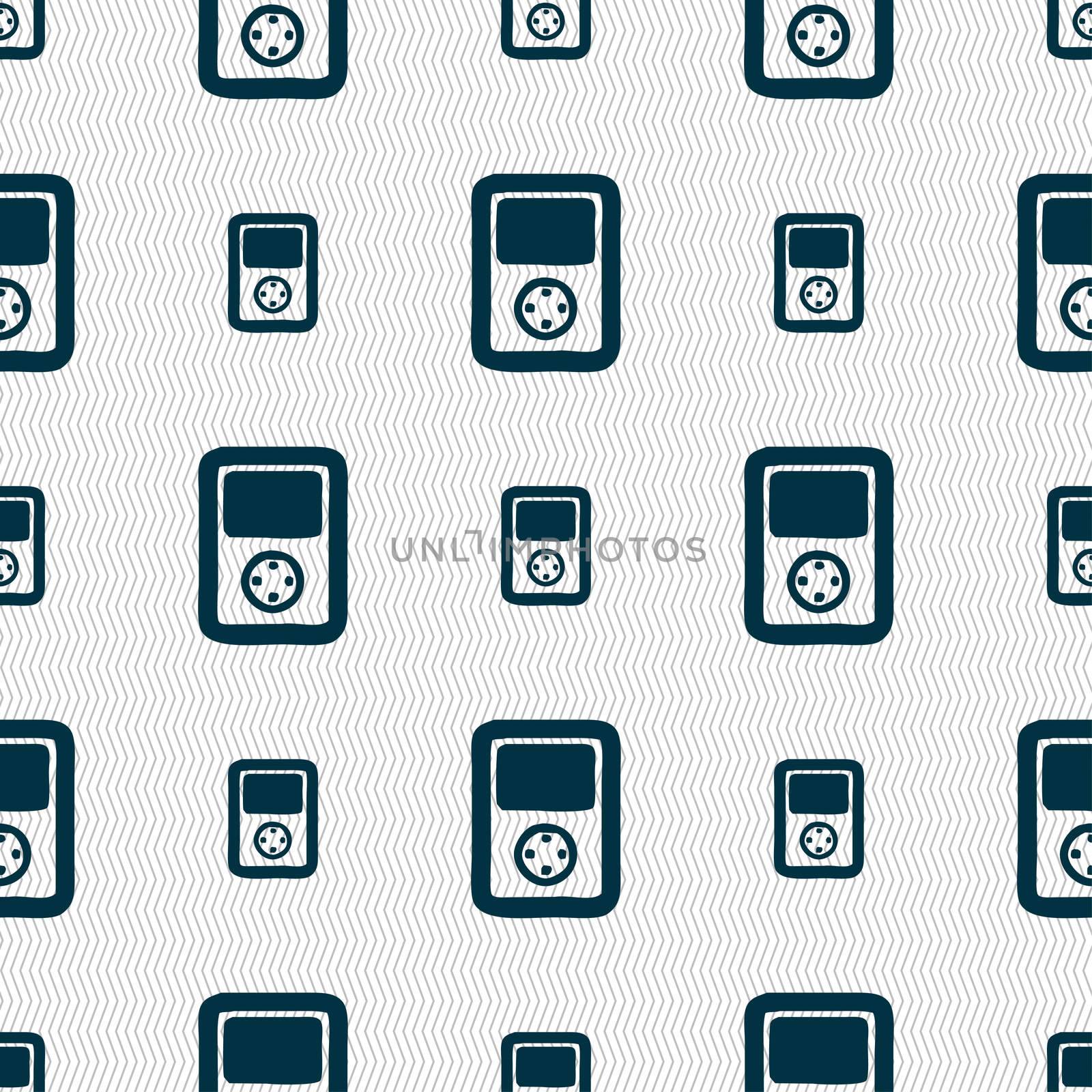 Tetris, video game console icon sign. Seamless pattern with geometric texture. illustration