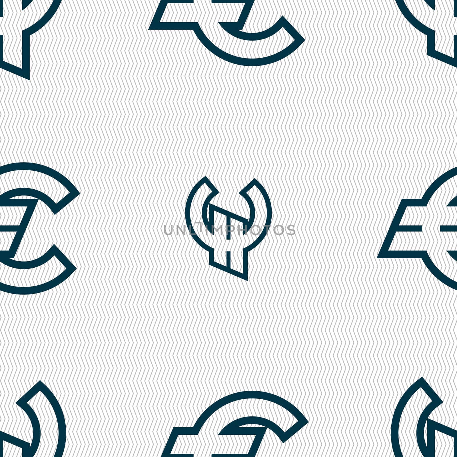 Euro EUR icon sign. Seamless pattern with geometric texture. illustration