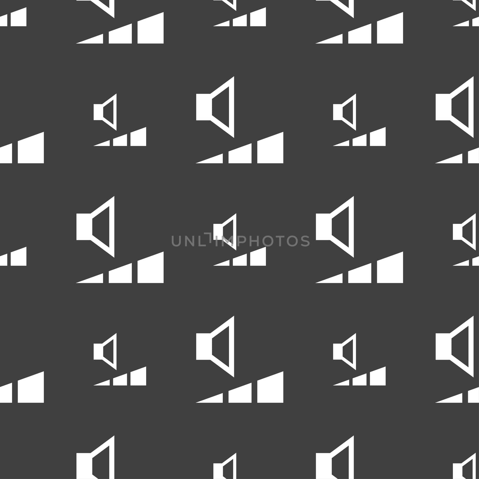 volume, sound icon sign. Seamless pattern on a gray background. illustration