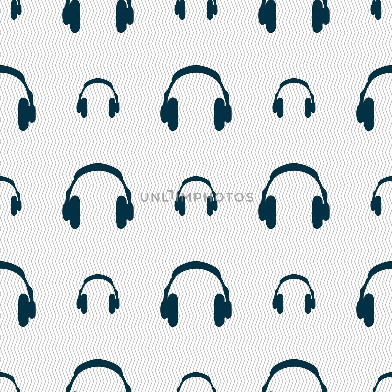 headsets icon sign. Seamless pattern with geometric texture.  by serhii_lohvyniuk