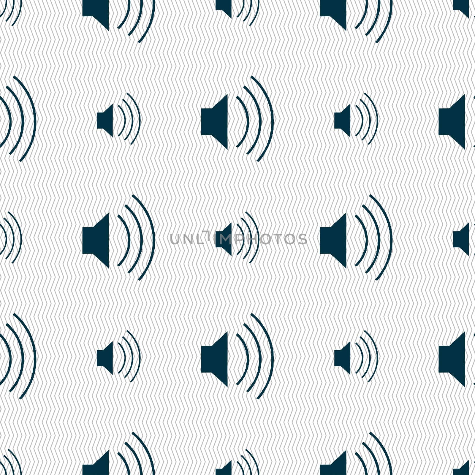 volume, sound icon sign. Seamless pattern with geometric texture. illustration