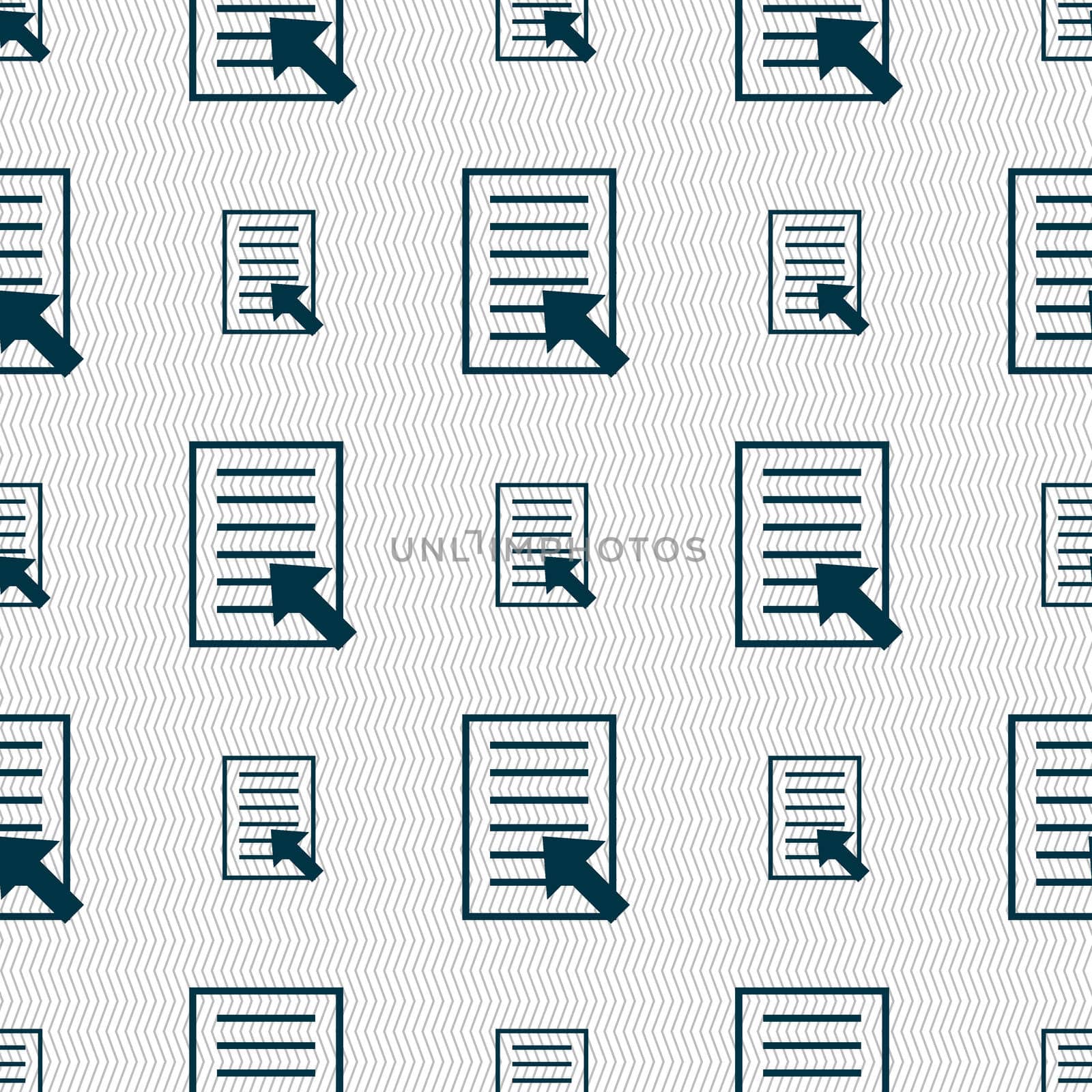 Text file sign icon. File document symbol. Seamless abstract background with geometric shapes. illustration