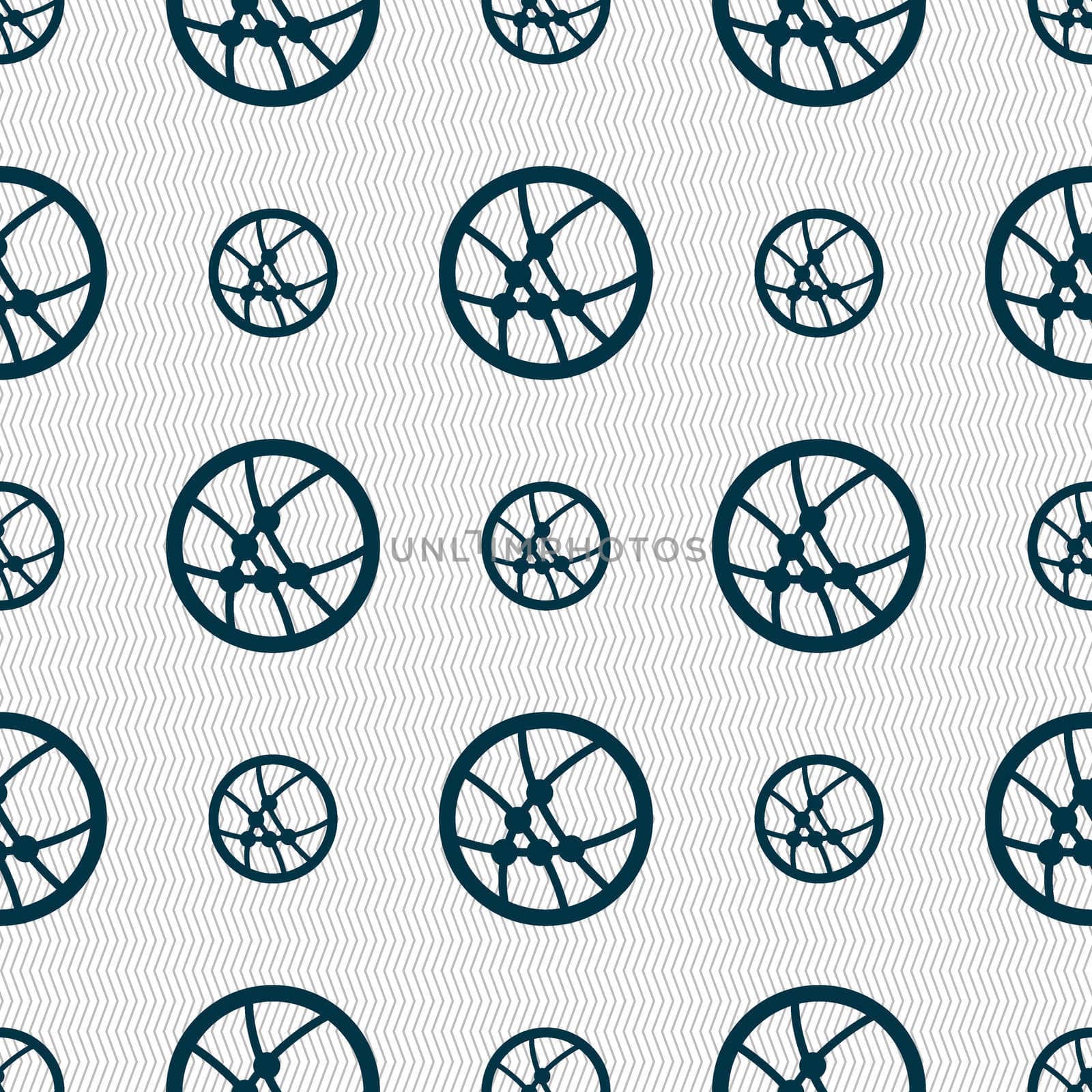 Basketball icon sign. Seamless abstract background with geometric shapes. illustration