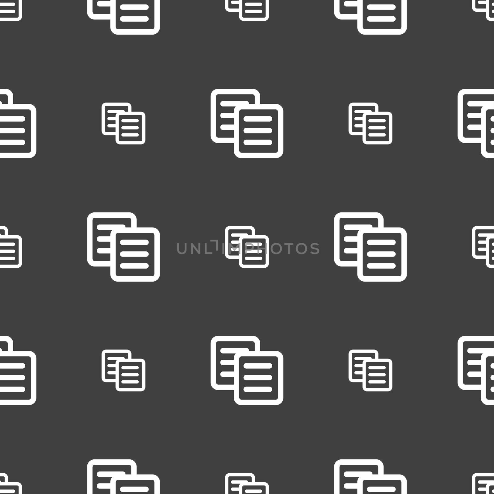 copy icon sign. Seamless pattern on a gray background. illustration