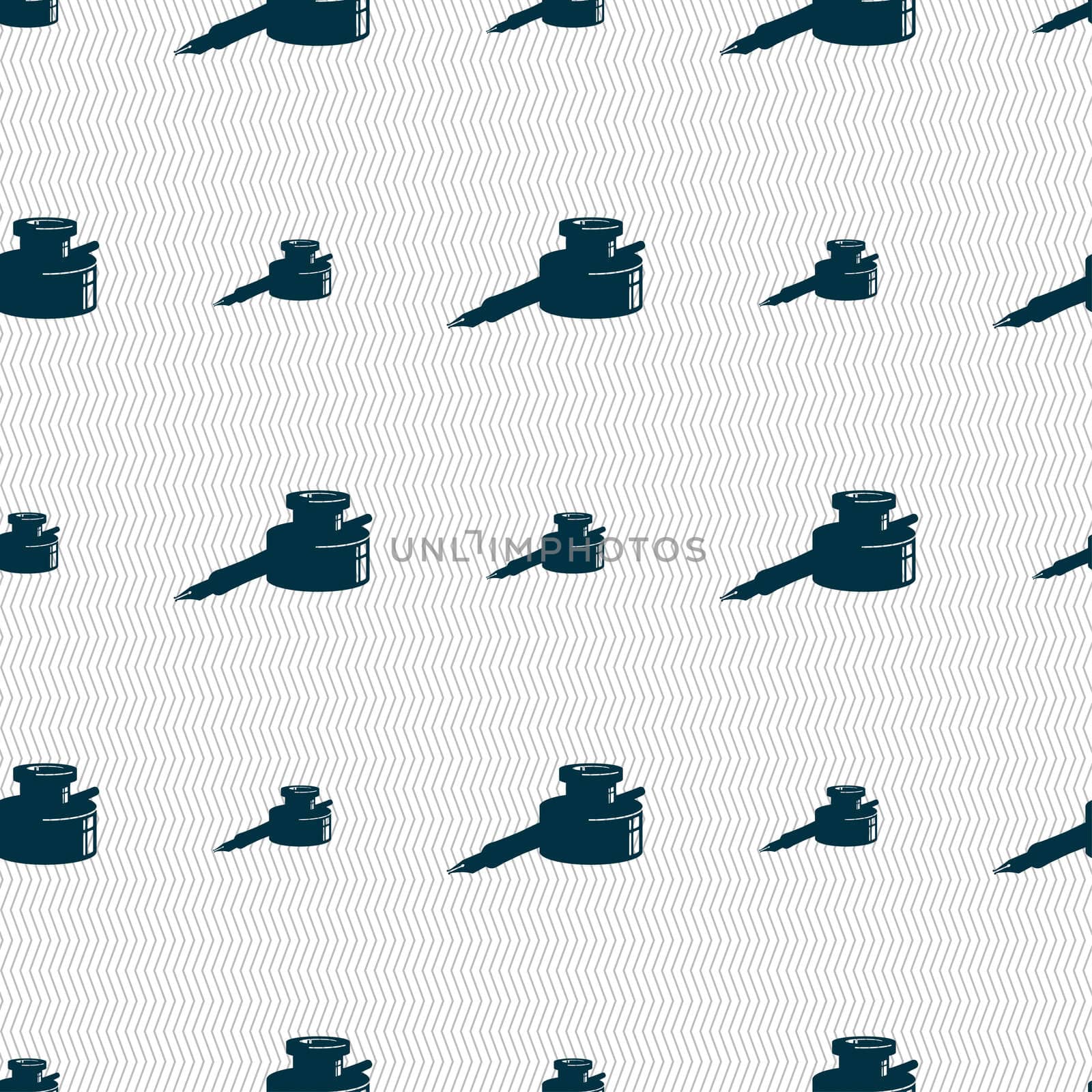 pen and ink icon sign. Seamless pattern with geometric texture.  by serhii_lohvyniuk