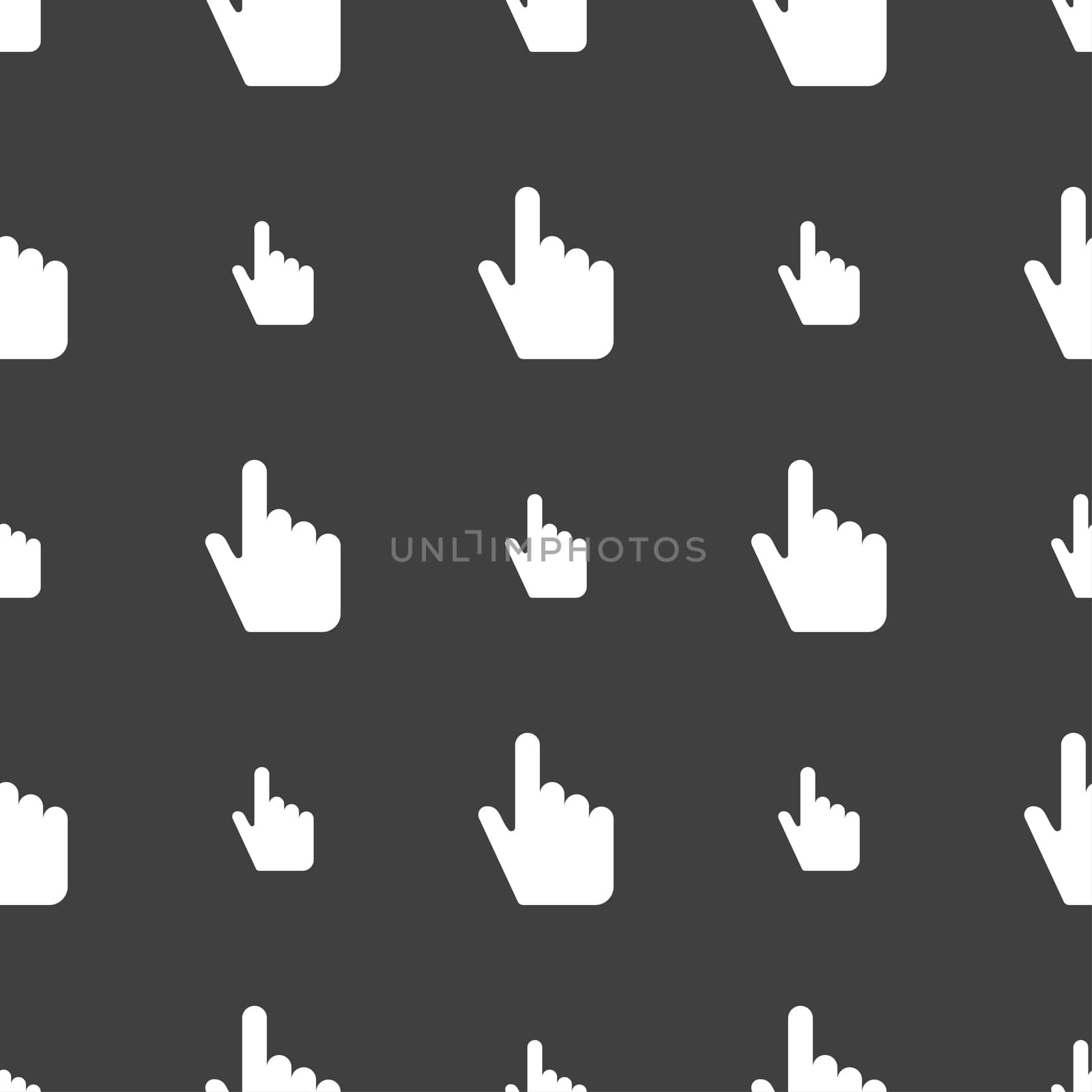 cursor icon sign. Seamless pattern on a gray background.  by serhii_lohvyniuk