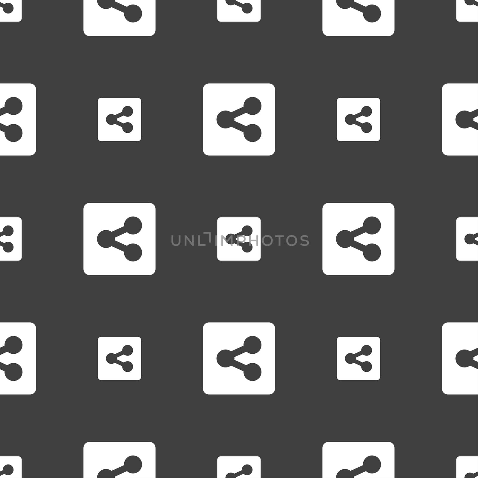 Share icon sign. Seamless pattern on a gray background. illustration