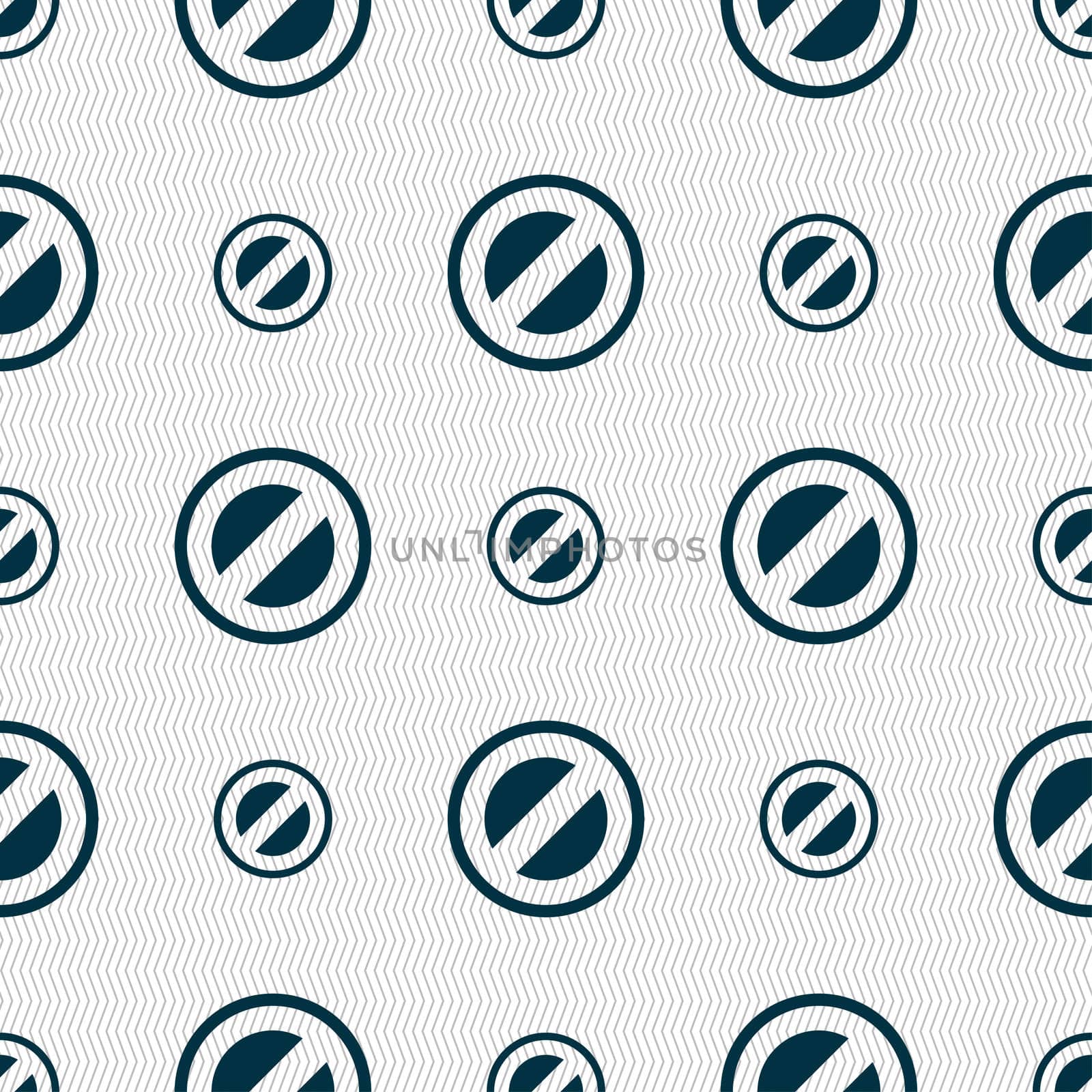 Cancel icon sign. Seamless pattern with geometric texture. illustration