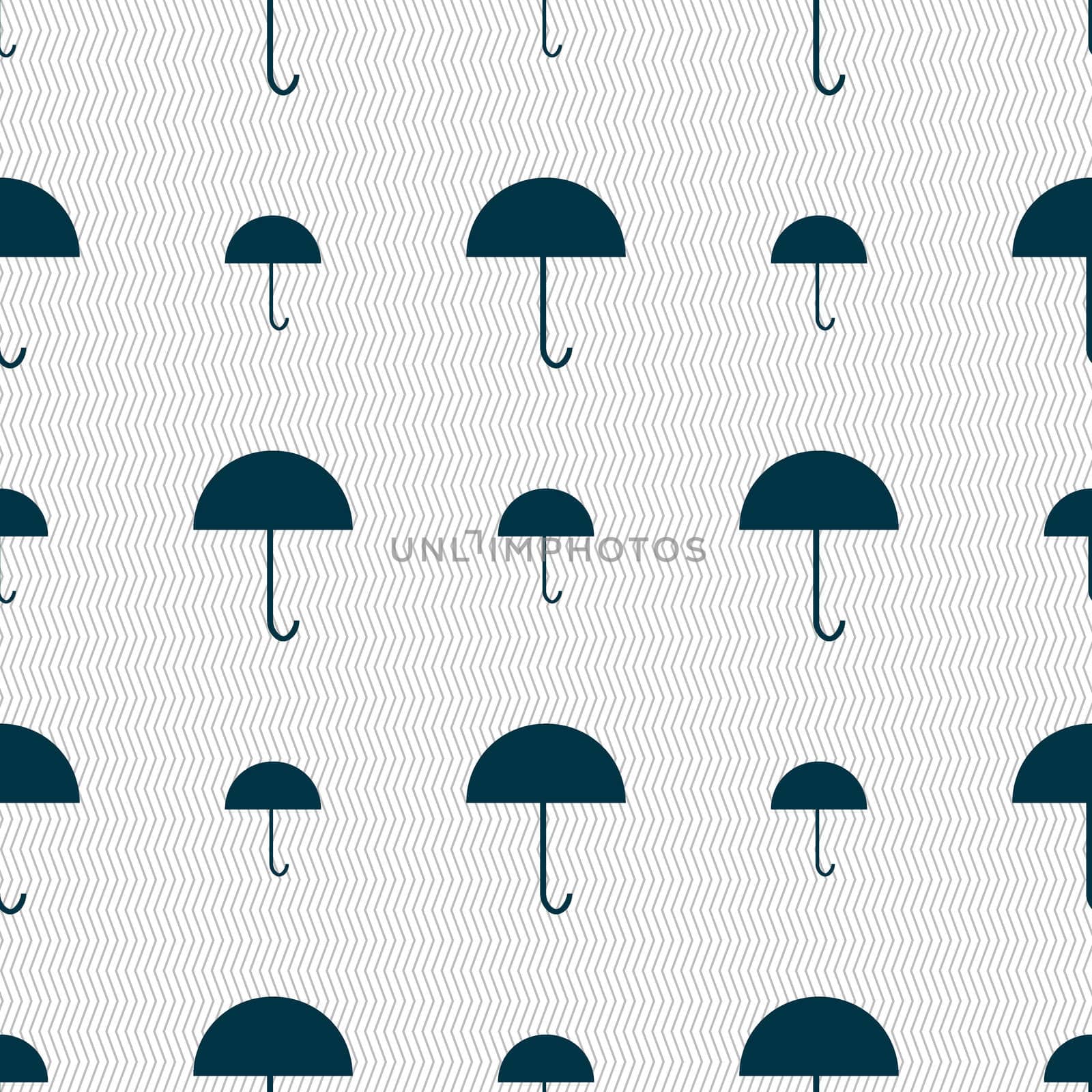 Umbrella sign icon. Rain protection symbol. Seamless abstract background with geometric shapes.  by serhii_lohvyniuk